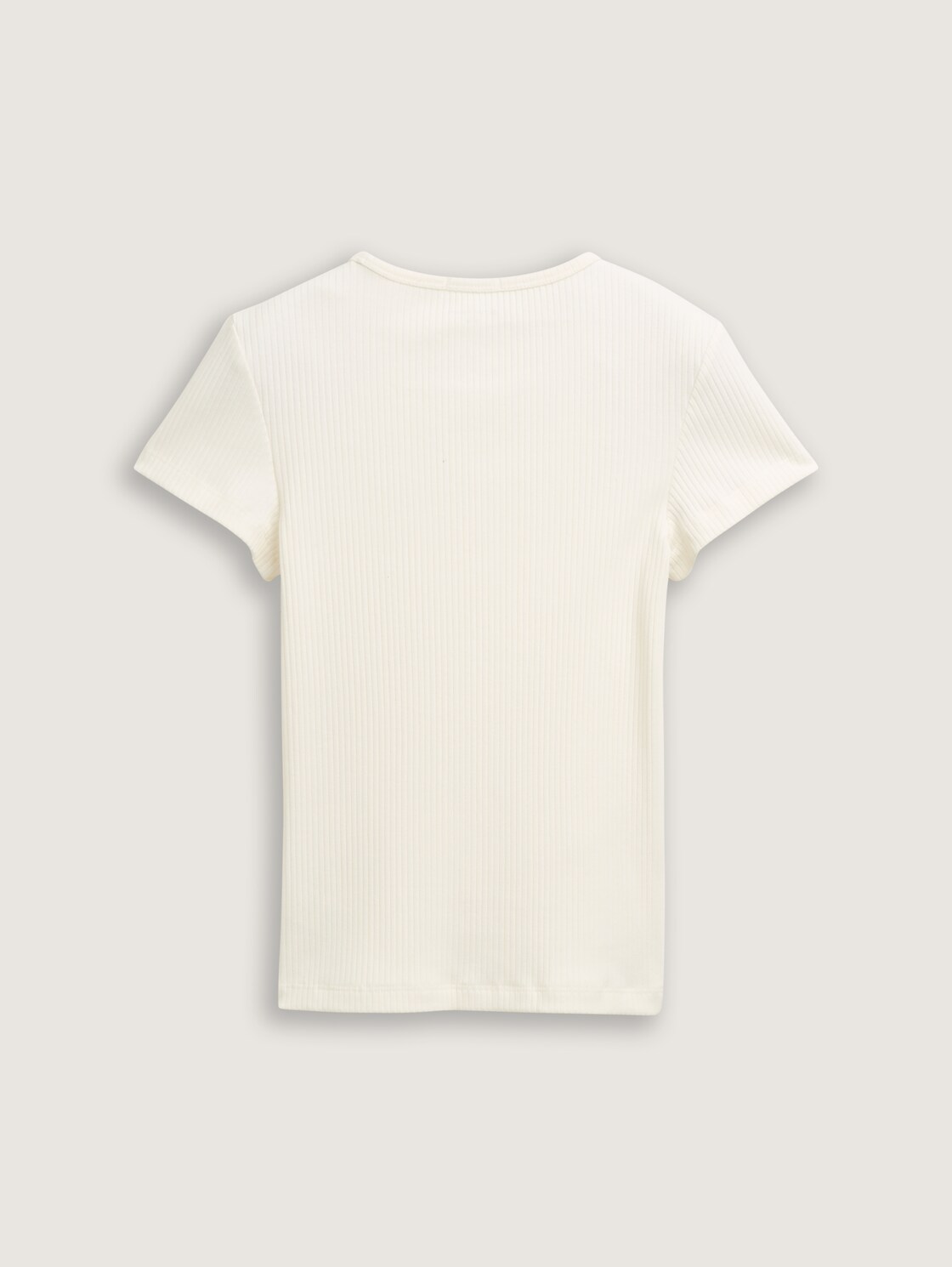 Ripp T-Shirt mit Cut-Outs - Wool White