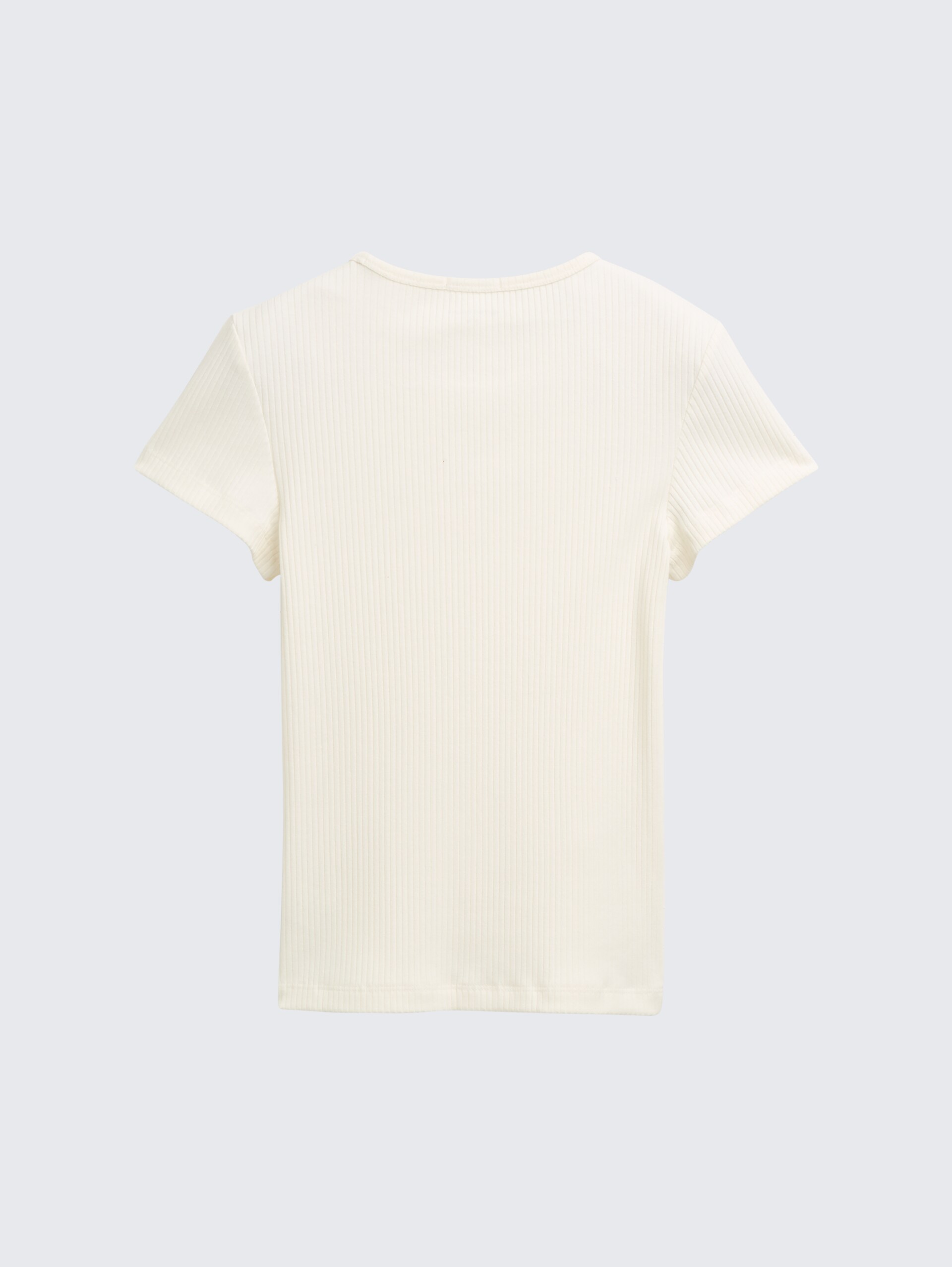 Ripp T-Shirt mit Cut-Outs - Wool White