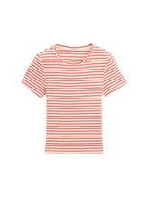 Ausgewählt, Ripp T-Shirt mit Muster von Tom Tailor, blau