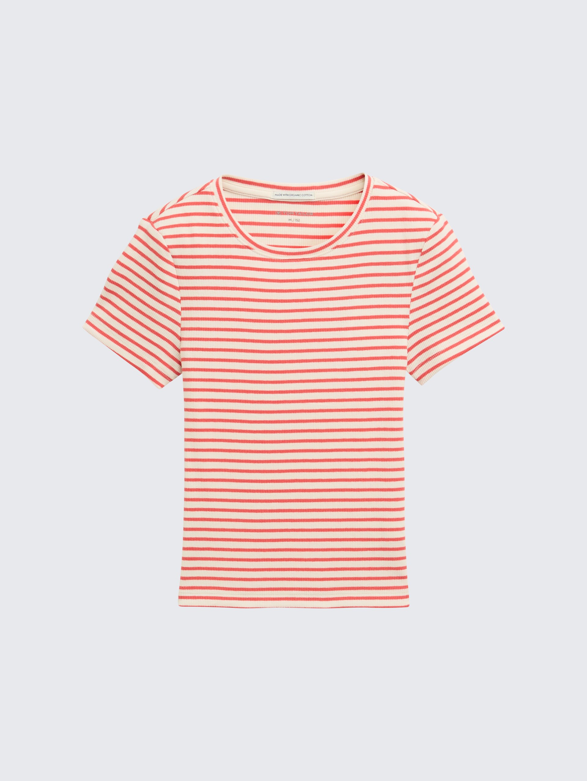 Ripp T-Shirt mit Muster - fresh red and white stripe - Vorder-Produkt-Ansicht