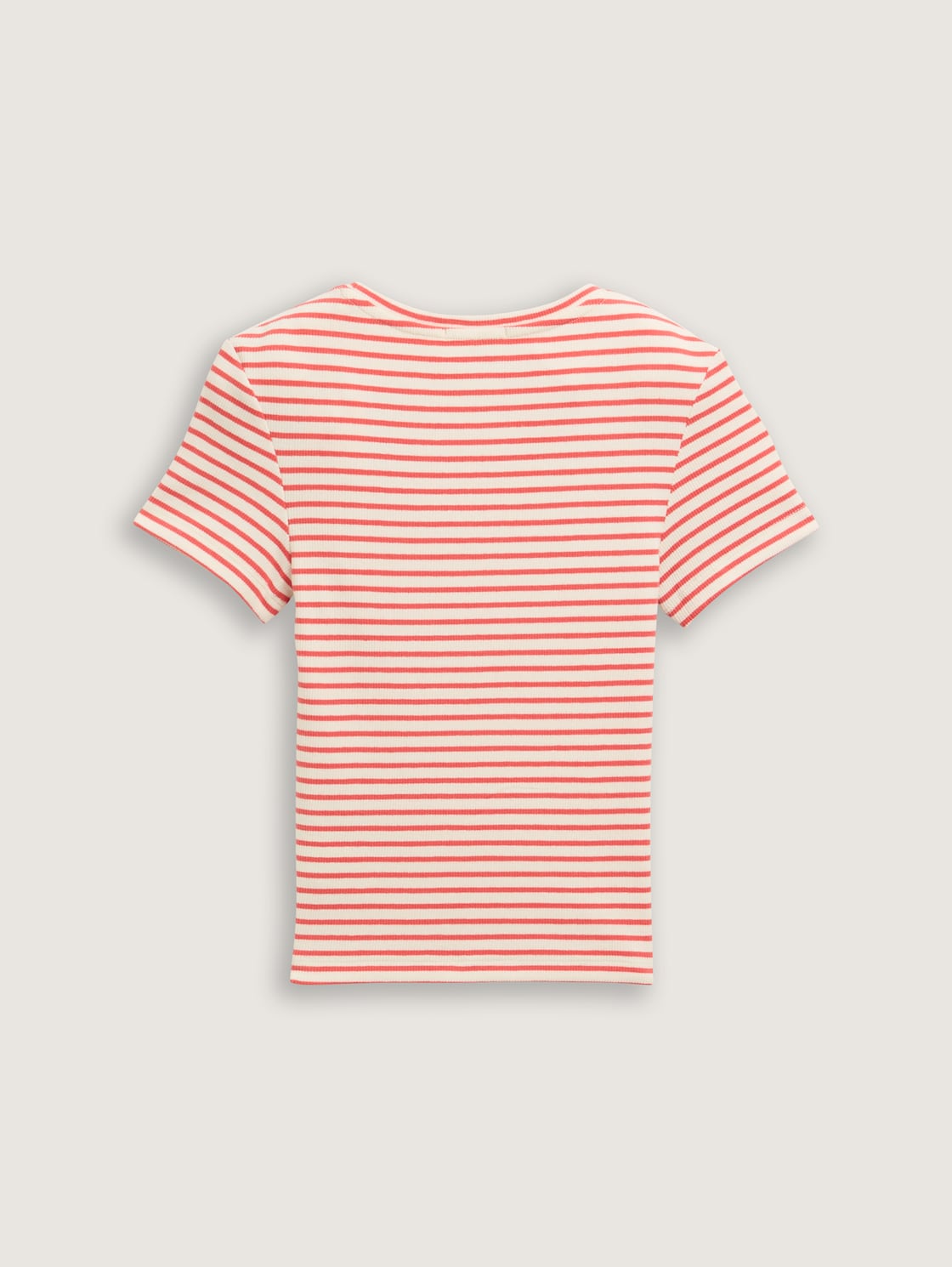 Ripp T-Shirt mit Muster - fresh red and white stripe