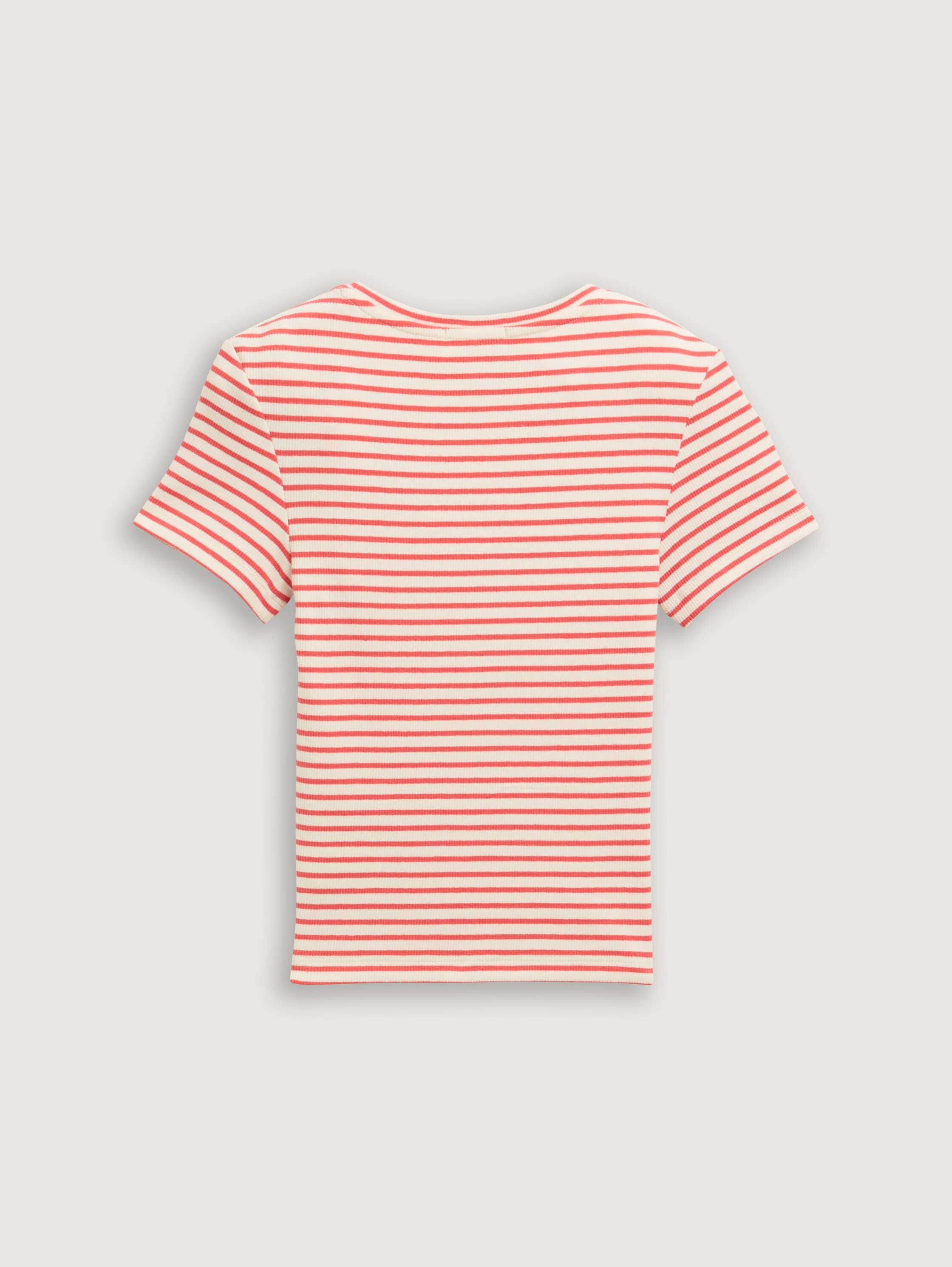 Ripp T-Shirt mit Muster - fresh_red_and_white_stripe - 