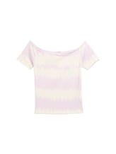 Ausgewählt, Ripp T-Shirt im Batik-Look von Tom Tailor, lila
