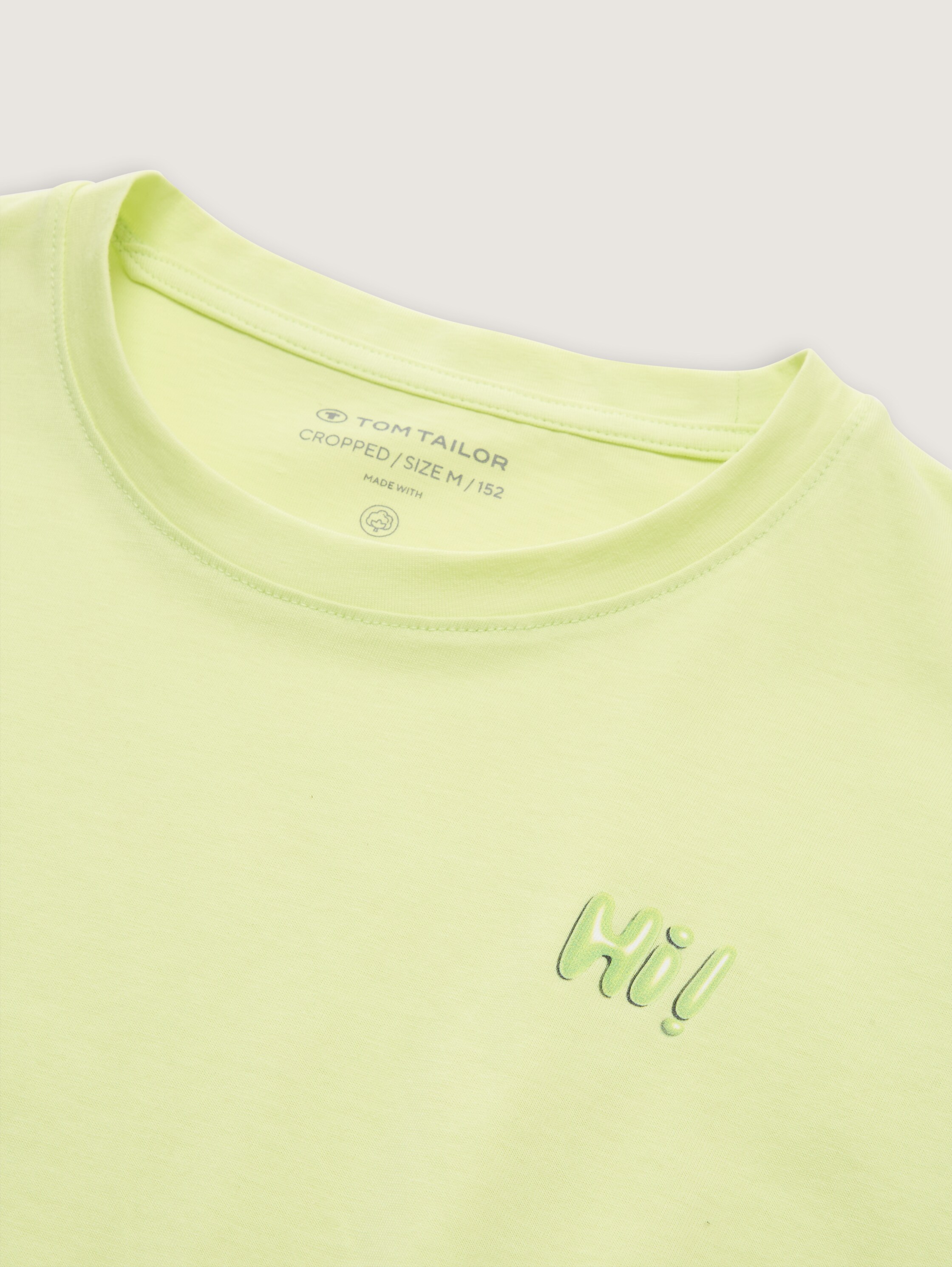 Cropped T-Shirt mit Kordelzug - fresh_sweet_lime - 