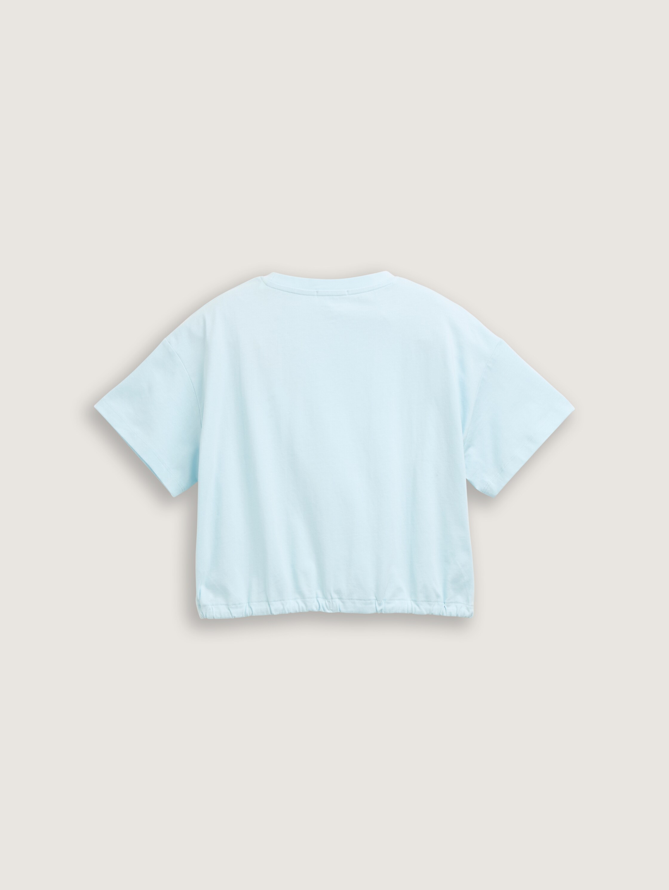 Cropped T-Shirt mit Kordelzug - minty_blue - 