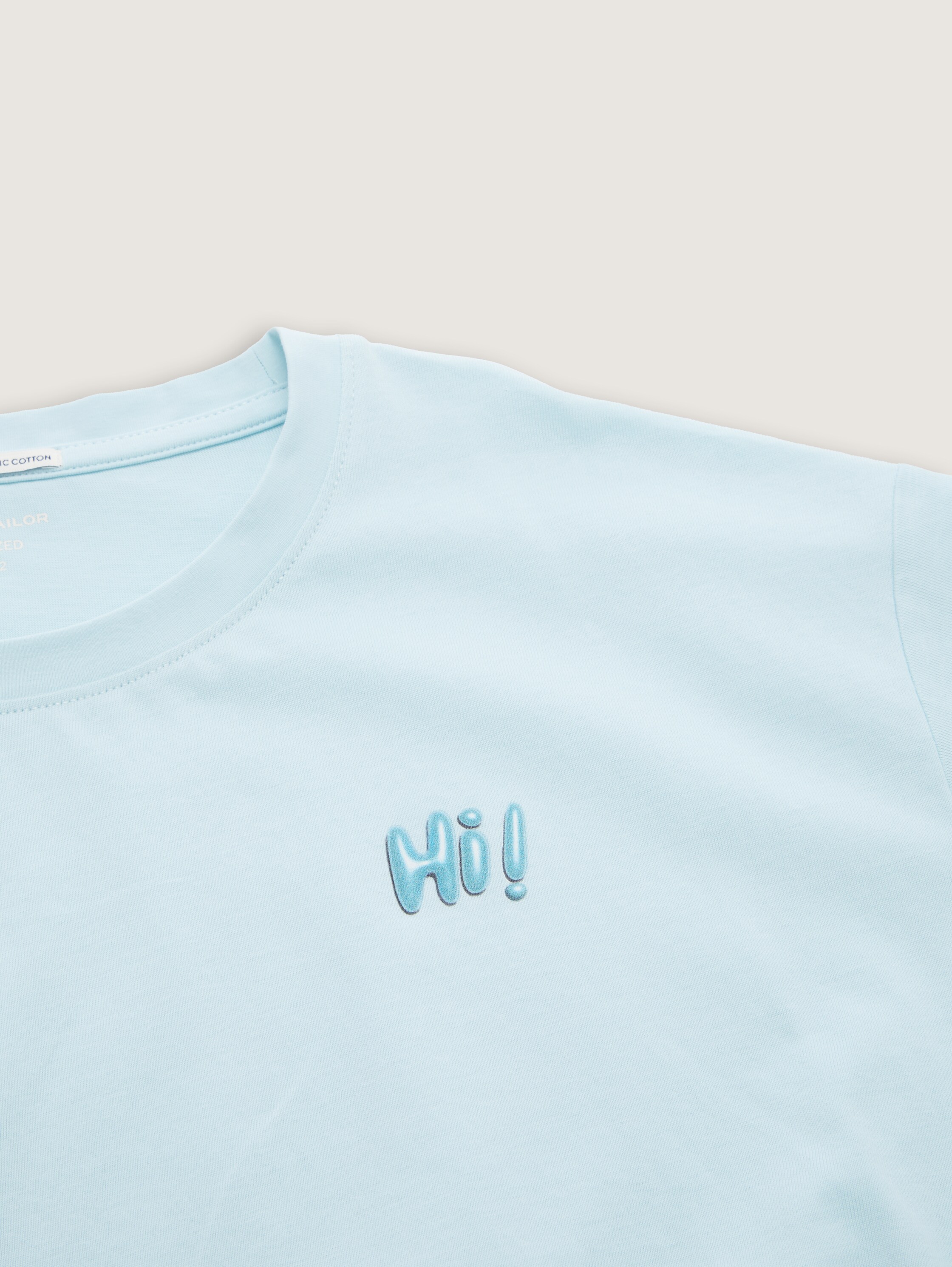 Cropped T-Shirt mit Kordelzug - minty_blue - 