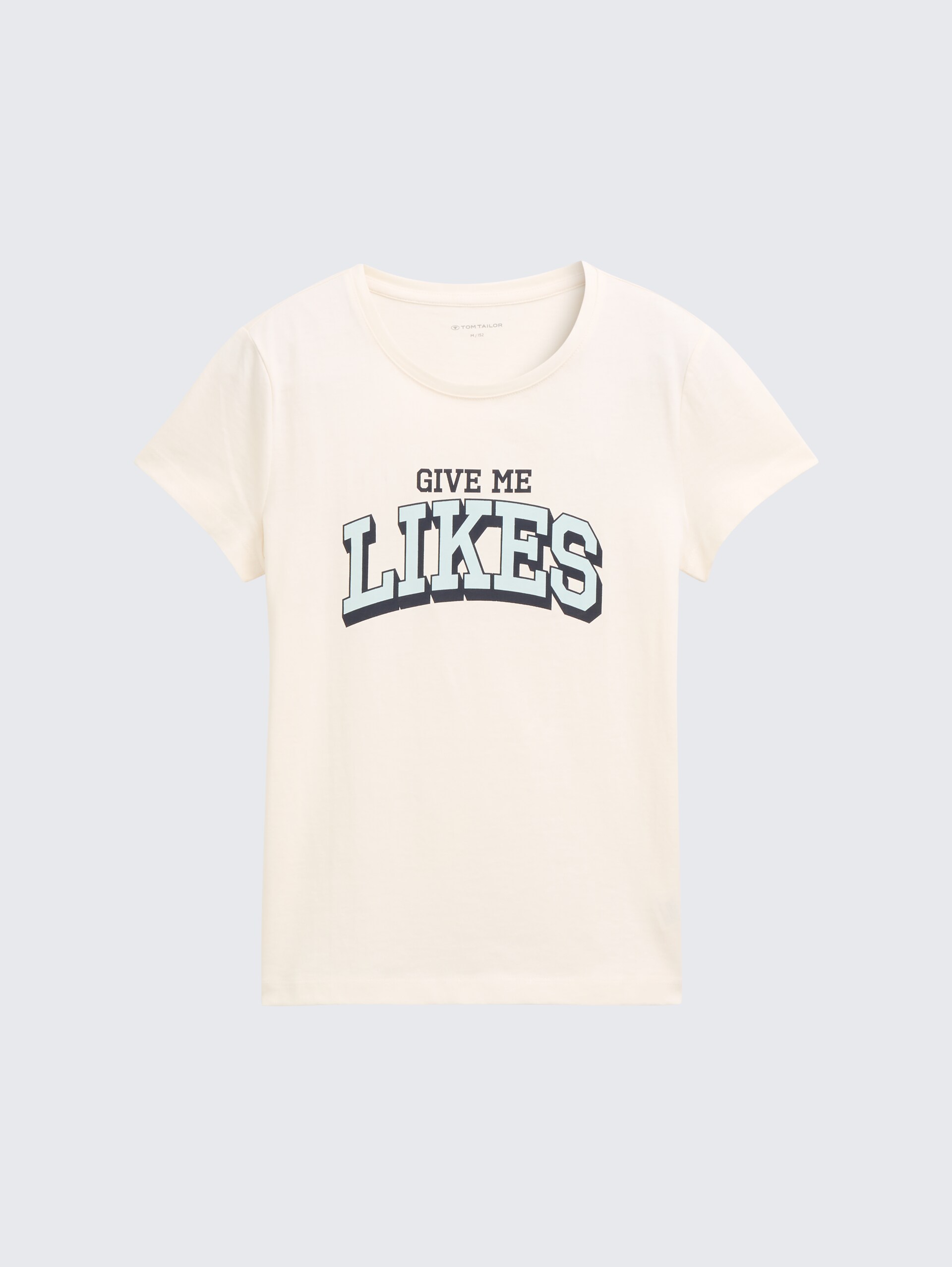 T-Shirt mit Print - Wool White - Vorder-Produkt-Ansicht