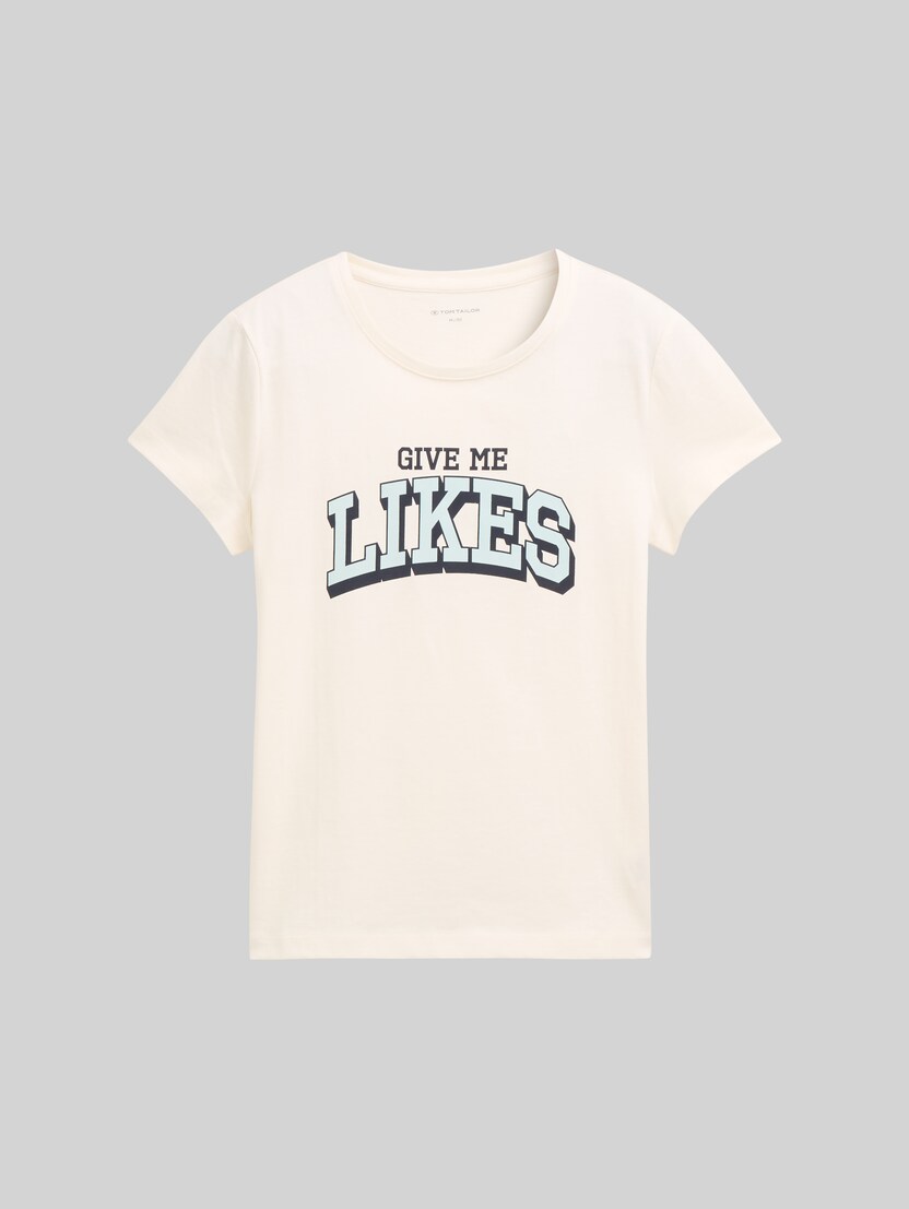 T-Shirt mit Print von Teen Girls, Wool White