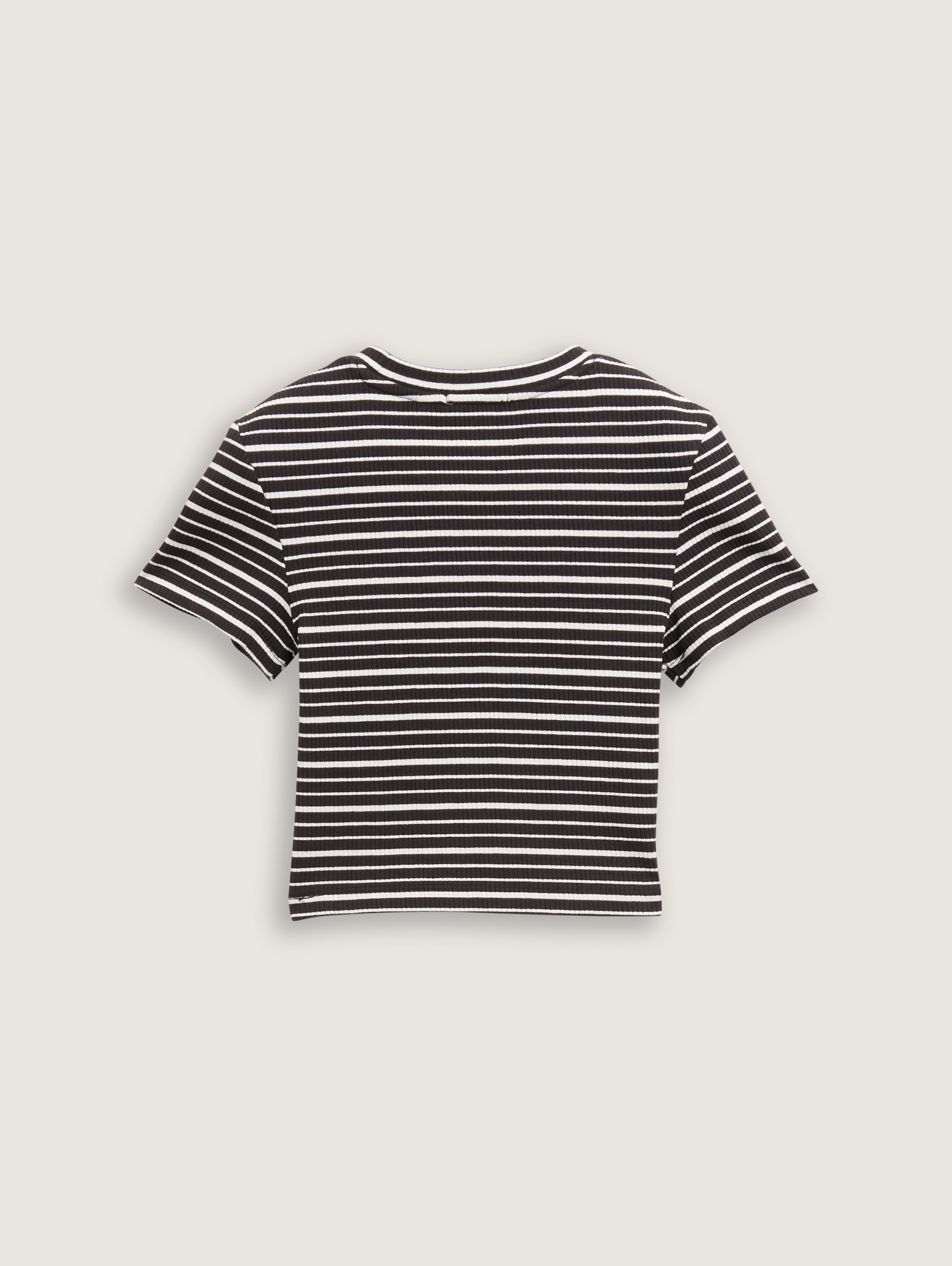 Ripp T-Shirt mit Streifenmuster - black_based_irregular_stripe - 