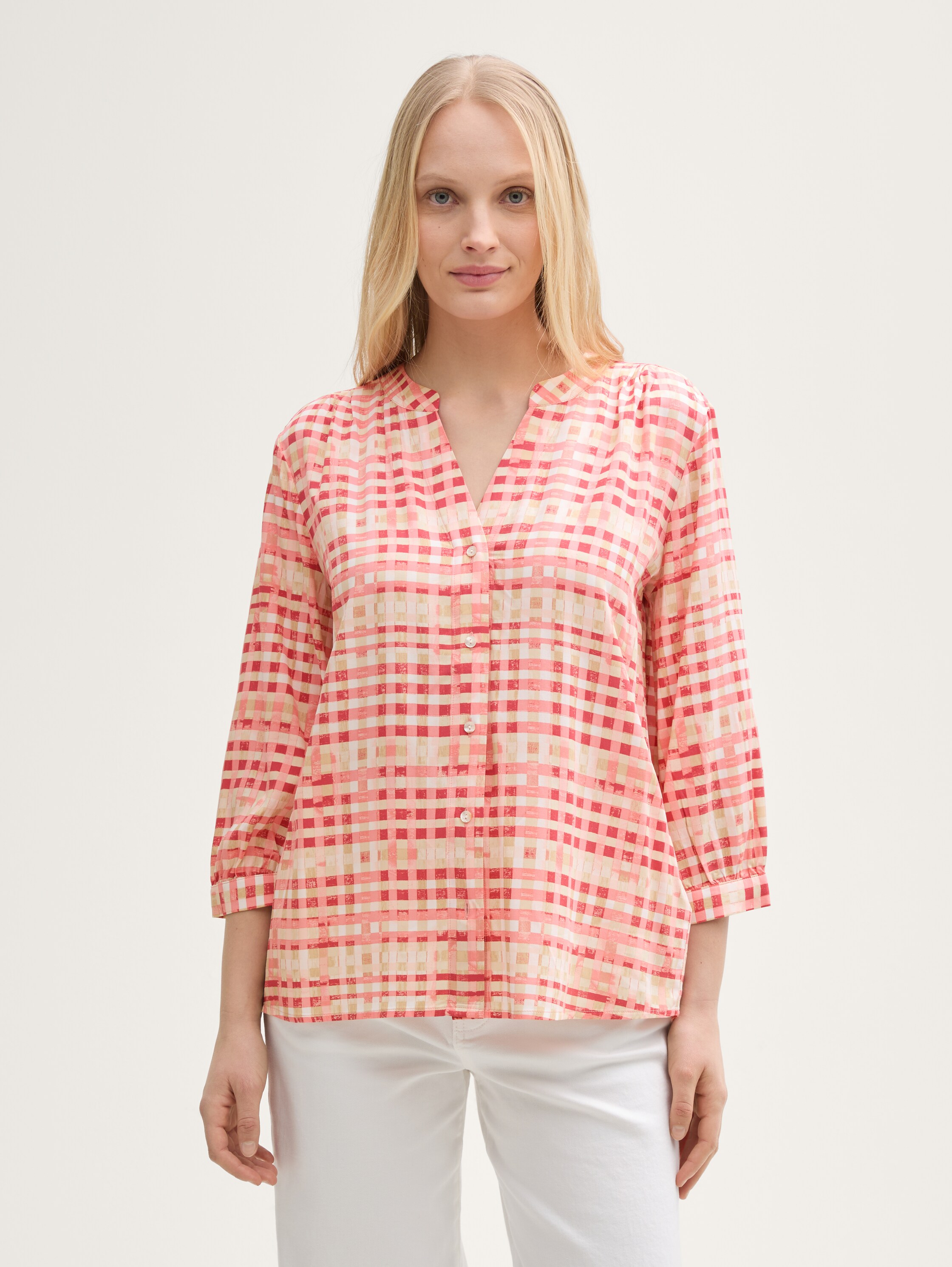 Bluse mit Muster - berry_red_check_design - 