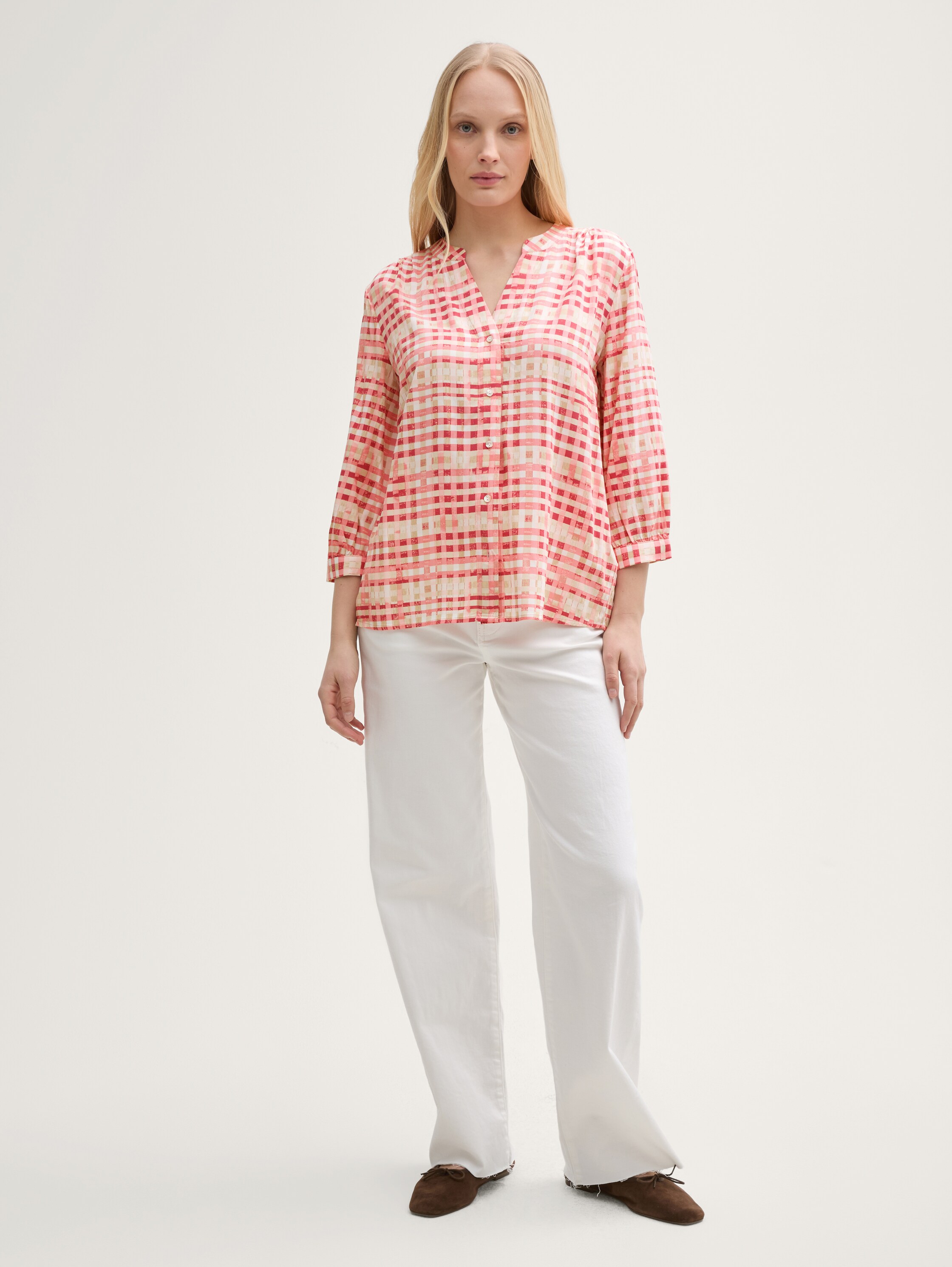 Bluse mit Muster - berry_red_check_design - 