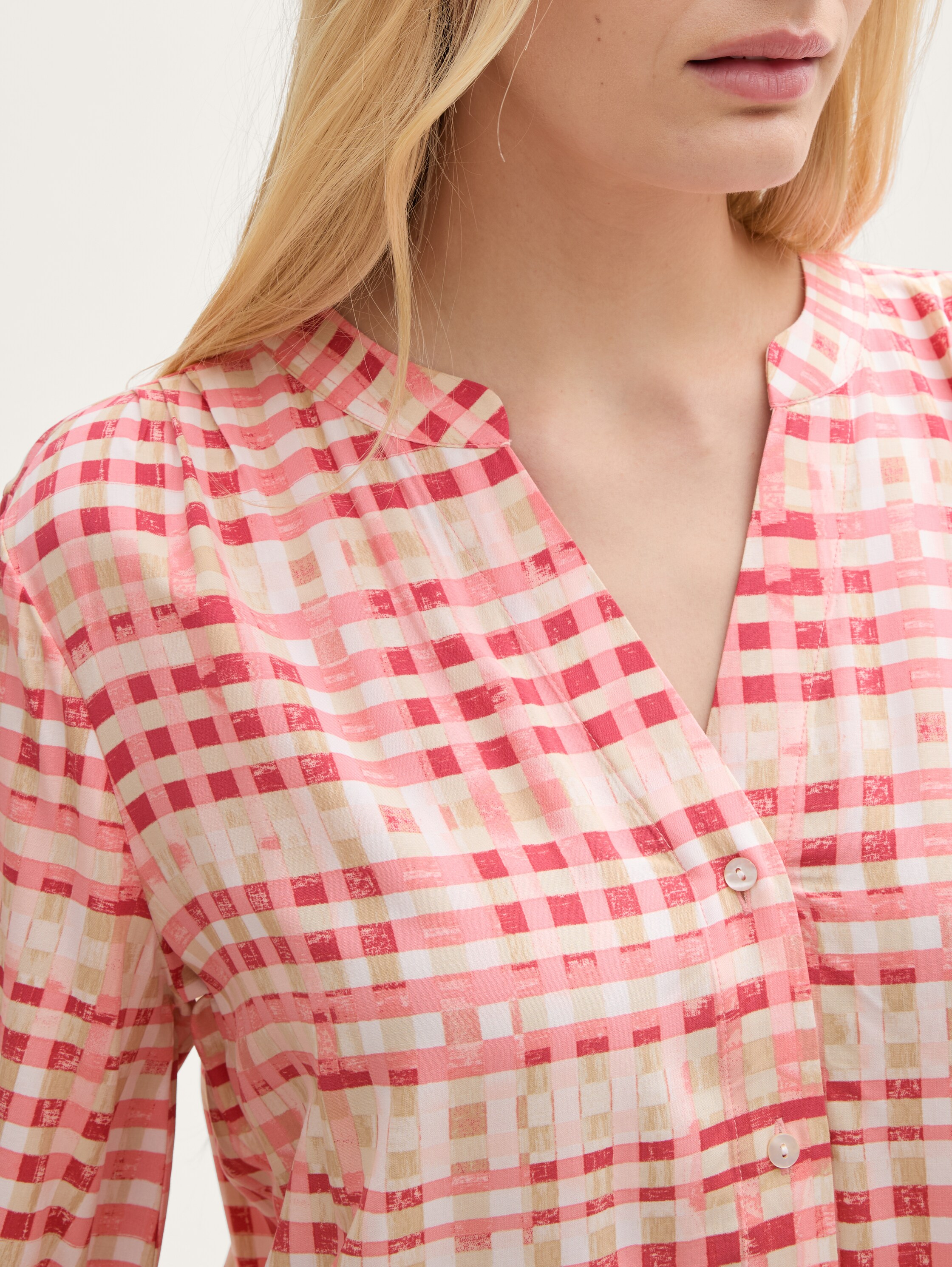 Bluse mit Muster - berry_red_check_design - 