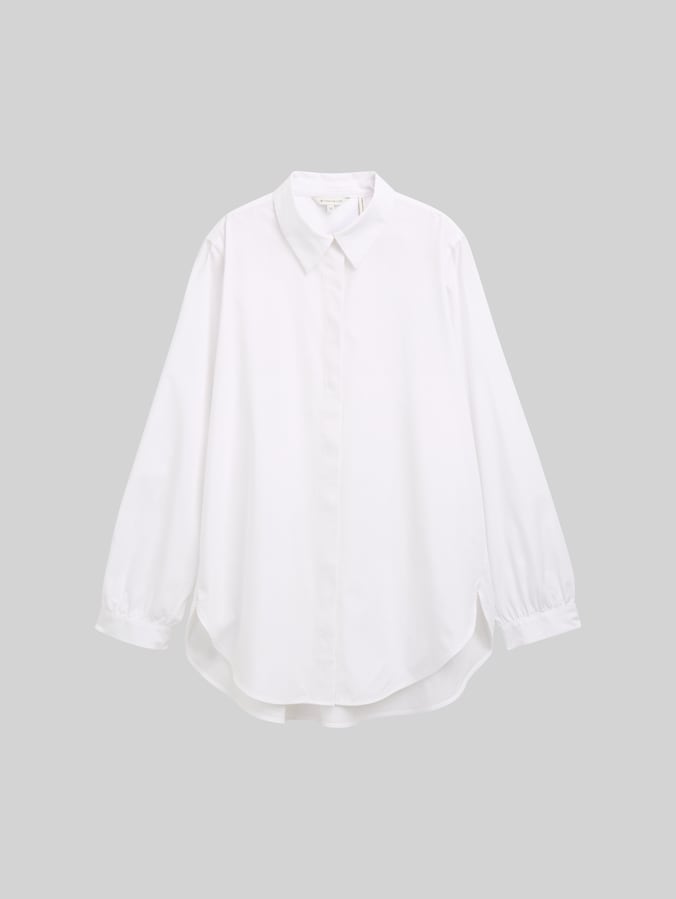 Losvallende overhemdblouse door Women, White