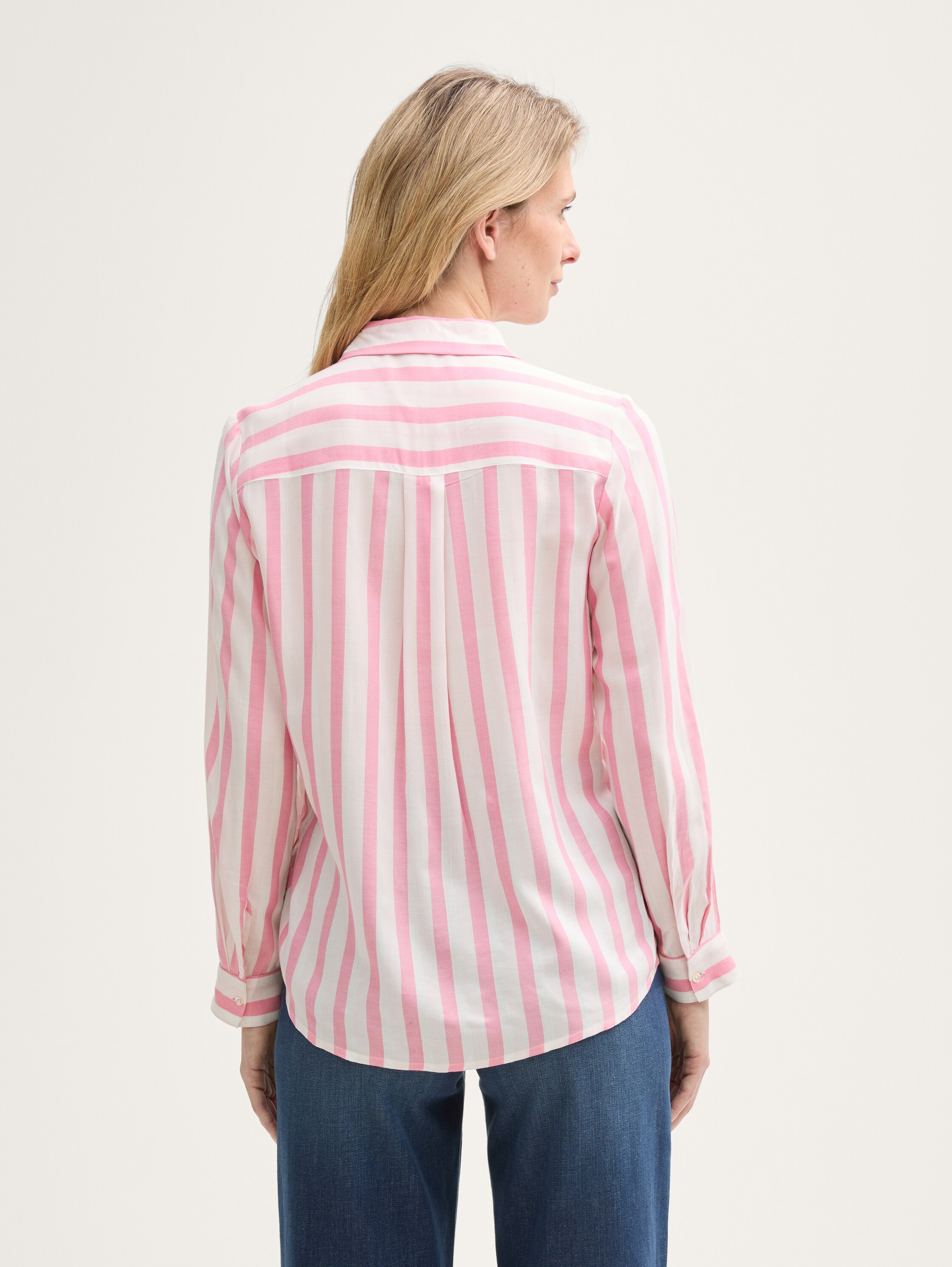 Hemdbluse mit Streifenmuster - bright_rose_woven_stripe - 