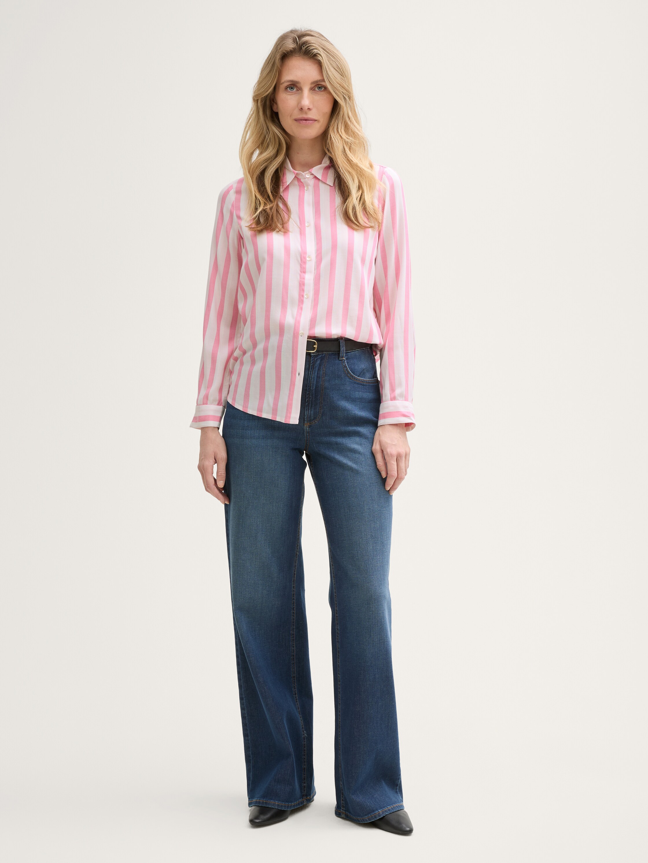 Hemdbluse mit Streifenmuster - bright_rose_woven_stripe - 