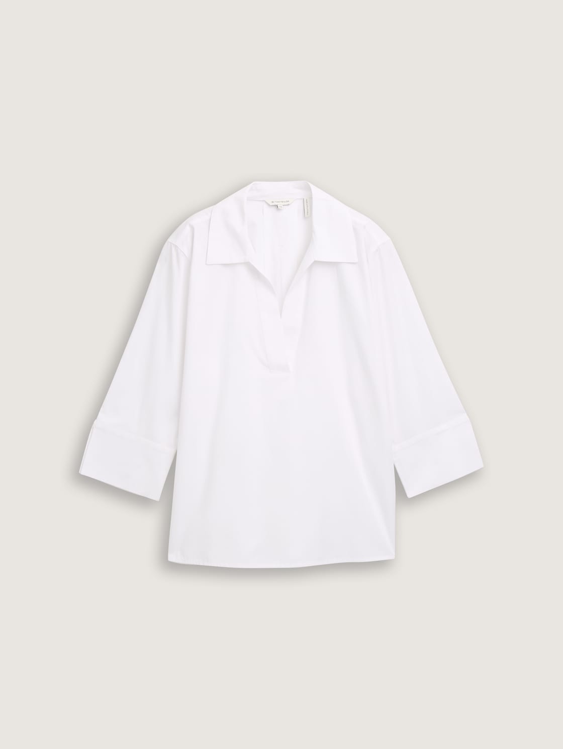 Loose Fit Bluse mit Kragen - White - Vorder-Produkt-Ansicht