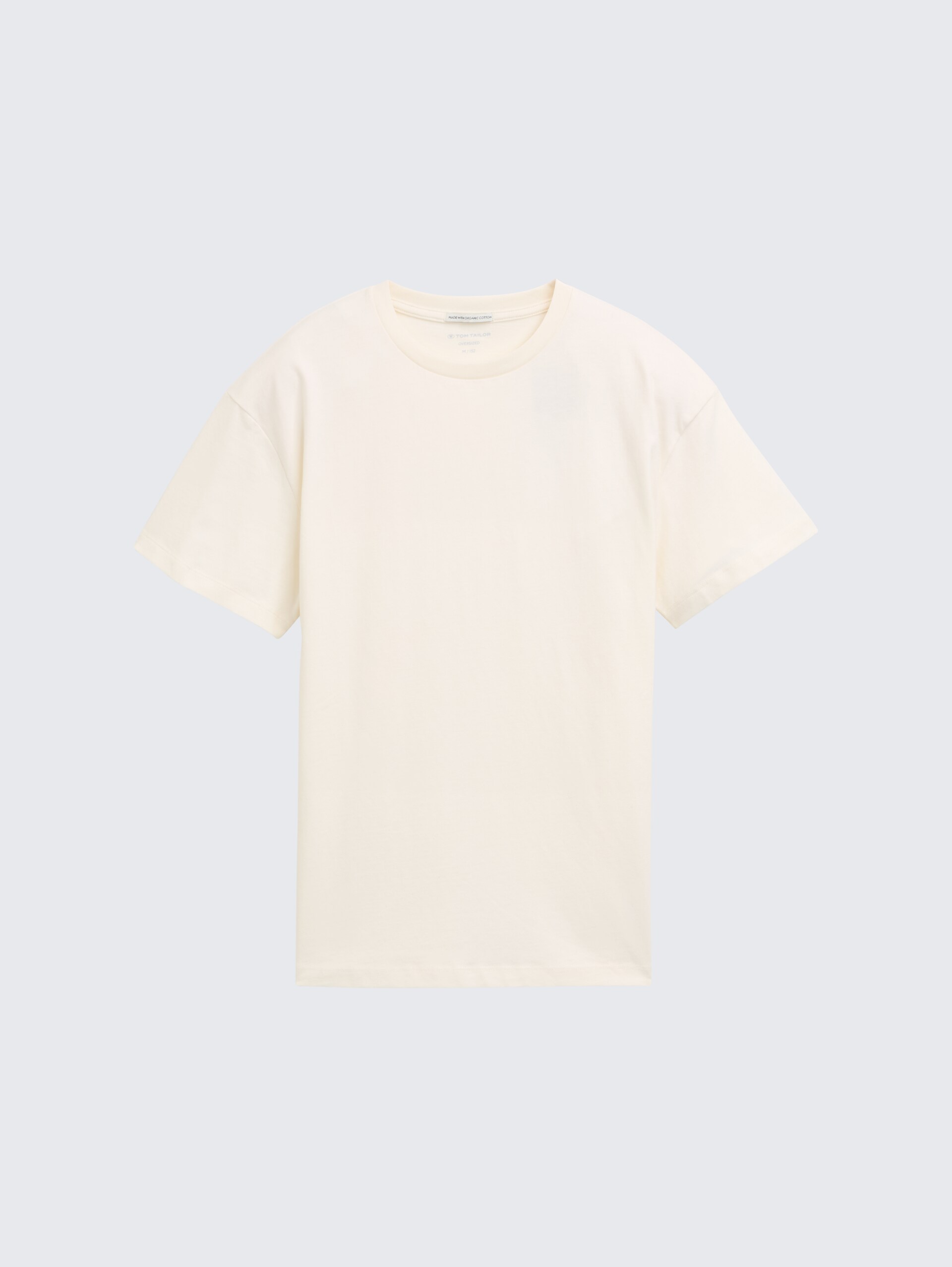 Oversize T-Shirt mit Rückenprint - Wool White - Vorder-Produkt-Ansicht