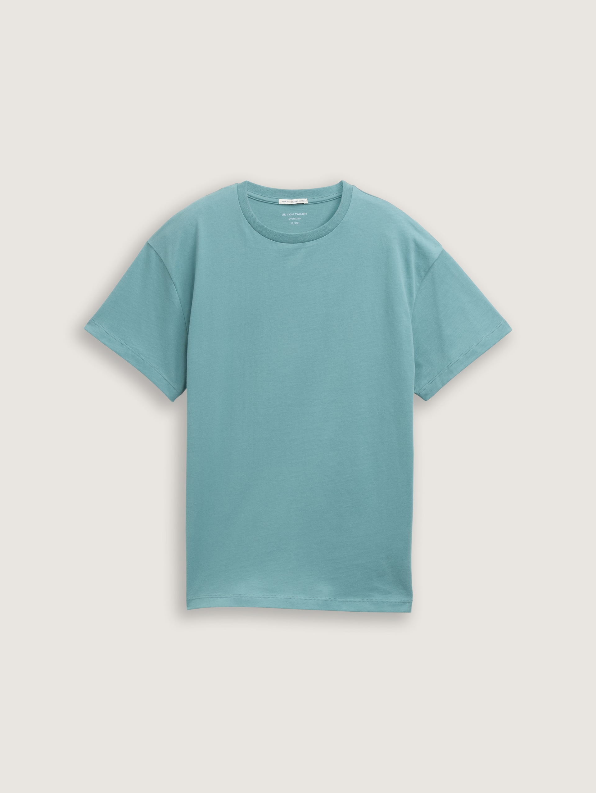 Oversize T-Shirt mit Rückenprint - Smoked Green - Vorder-Produkt-Ansicht