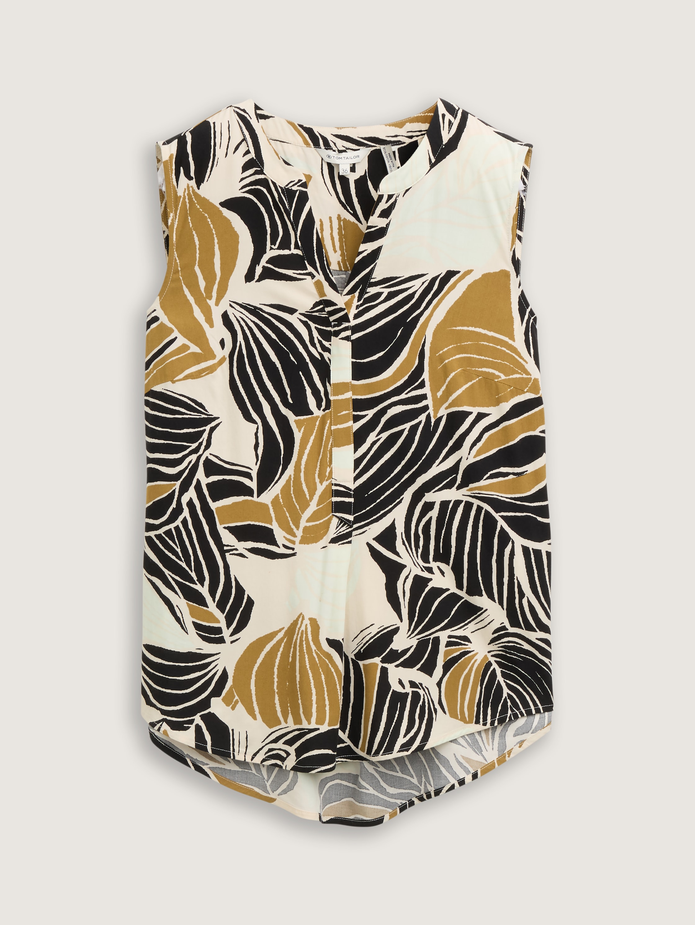 Blouse top met patroon - neutral_cut_leaves_design - 