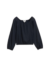 Geselecteerd, Cropped blouse met structuur door Tom Tailor, blauw
