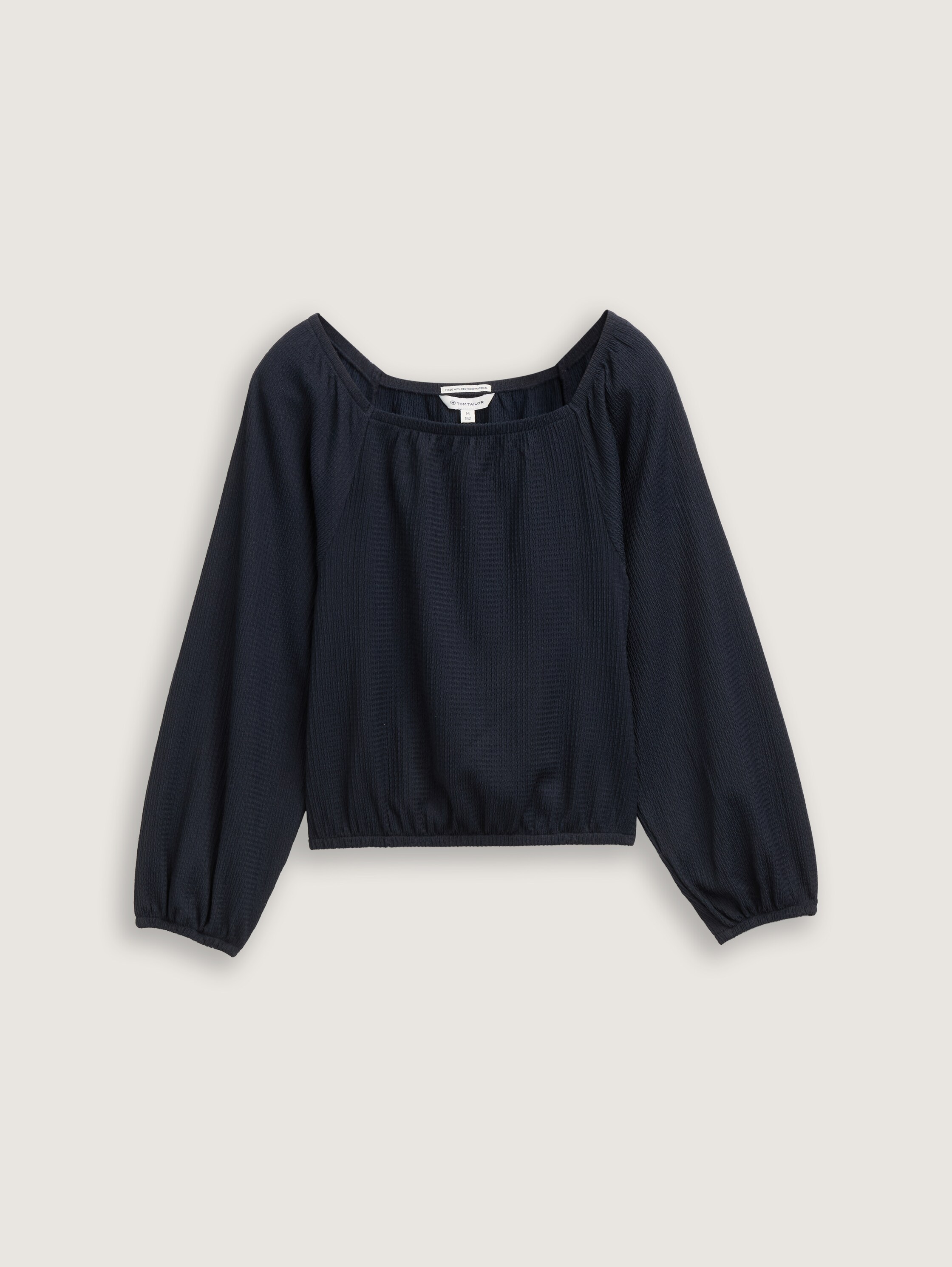 Cropped Bluse mit Struktur - sky_captain_blue_1 - 