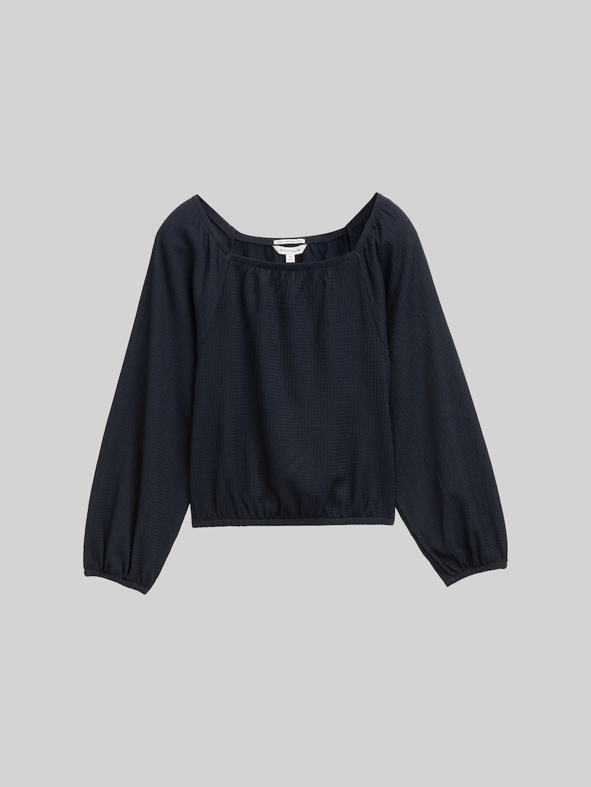 Cropped Bluse mit Struktur von Teen Girls, sky captain blue