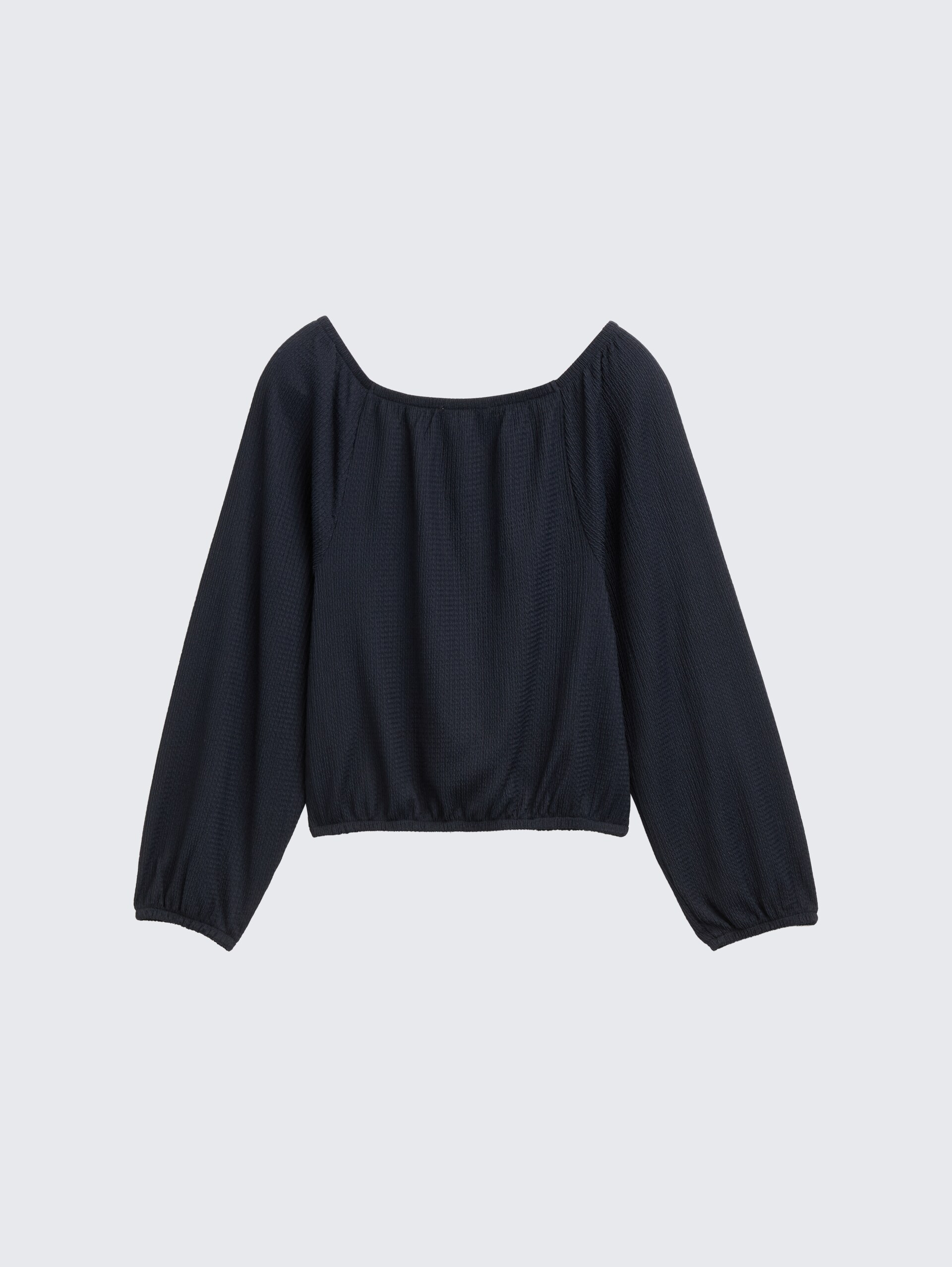 Cropped Bluse mit Struktur - sky captain blue