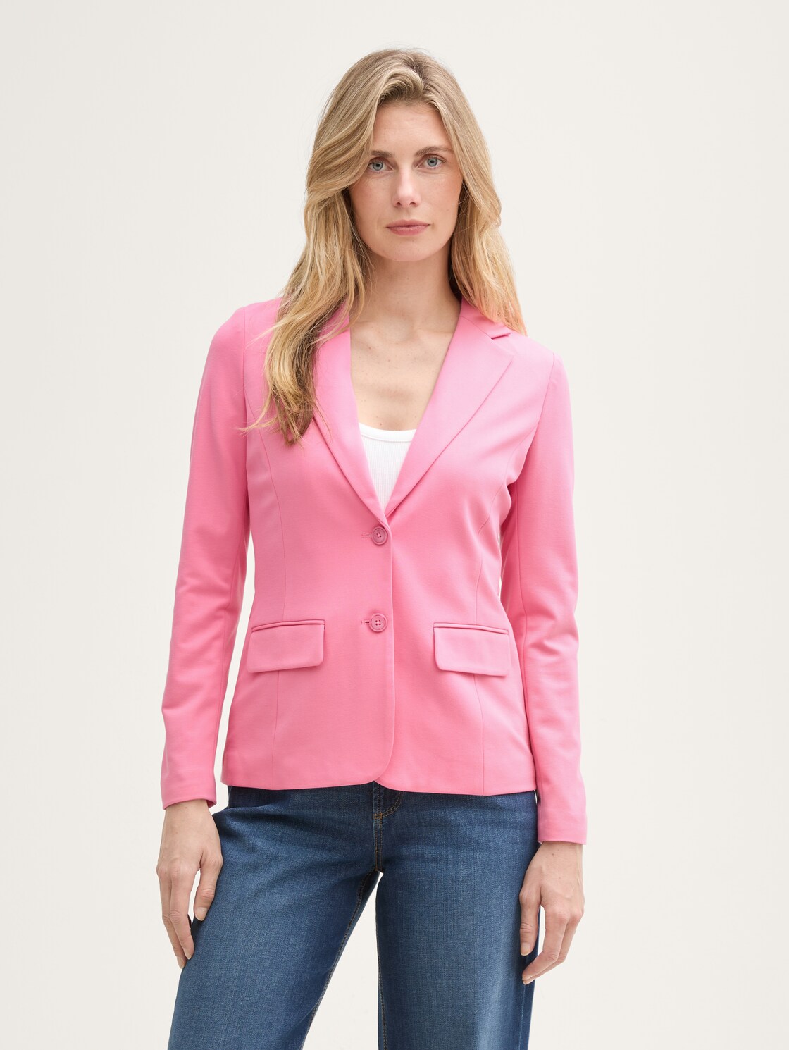 Slim Fit Jersey Blazer - Bright Rose