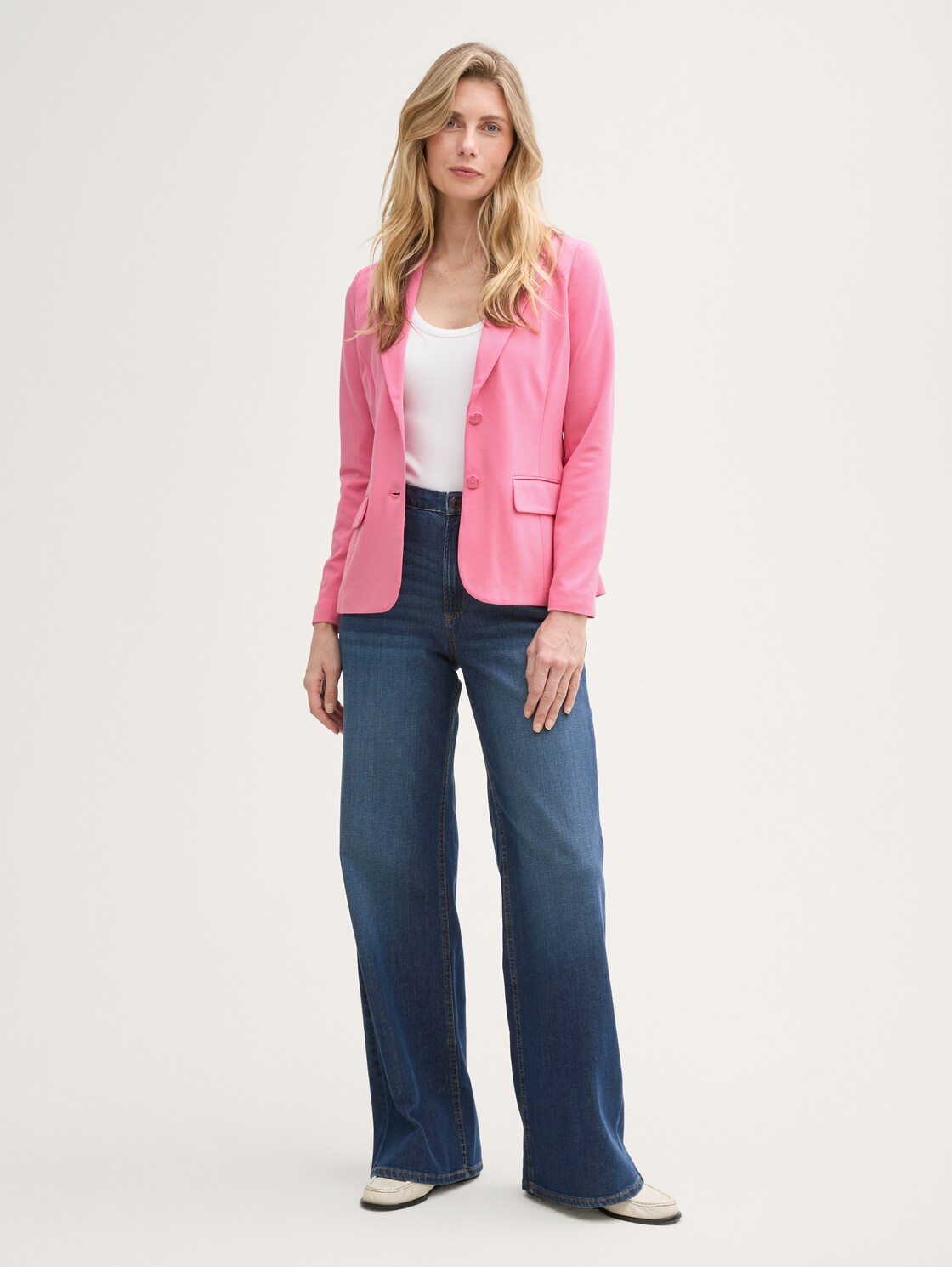 Slim Fit Jersey Blazer - Bright Rose