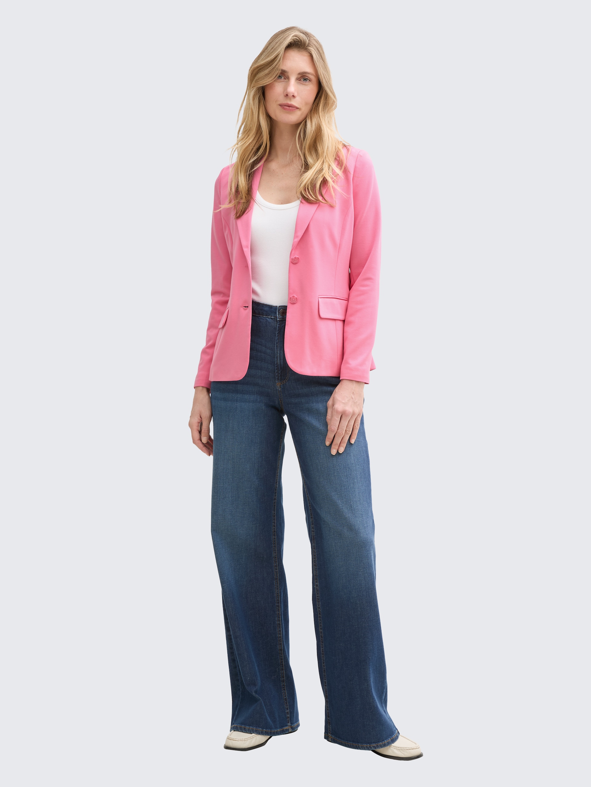 Slim Fit Jersey Blazer - Bright Rose