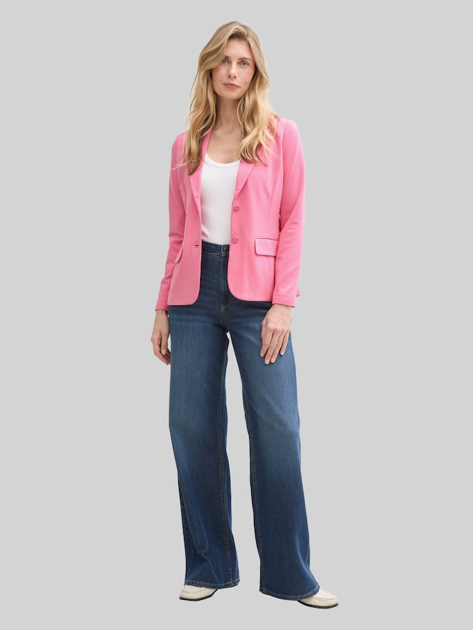 Slim fit jersey blazer door Women, Bright Rose
