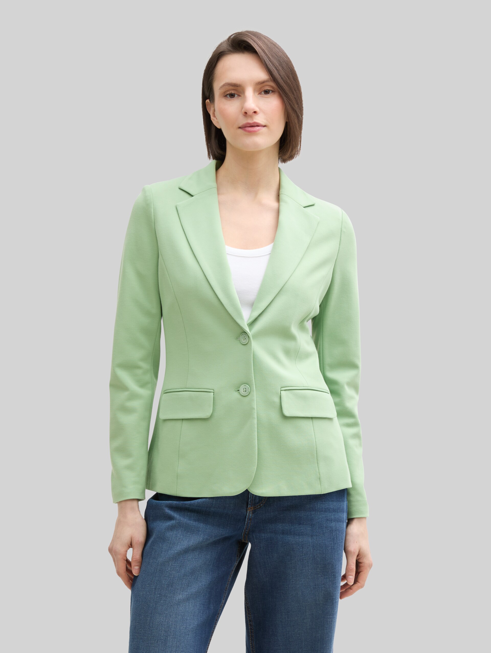 Slim fit jersey blazer - true green