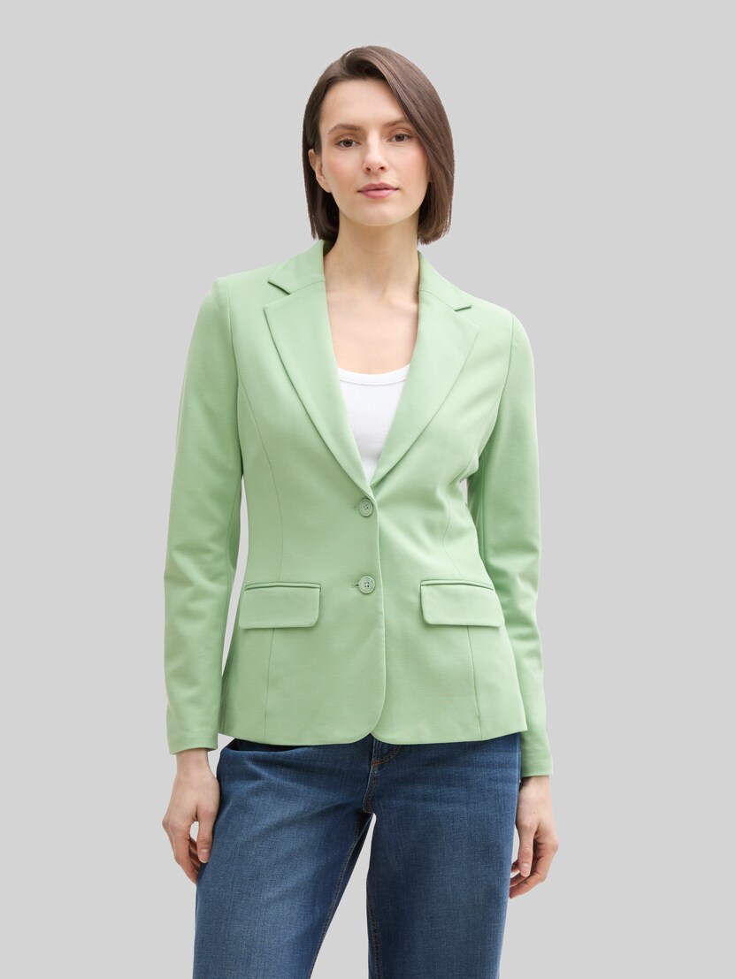 Slim fit jersey blazer by Women, true green