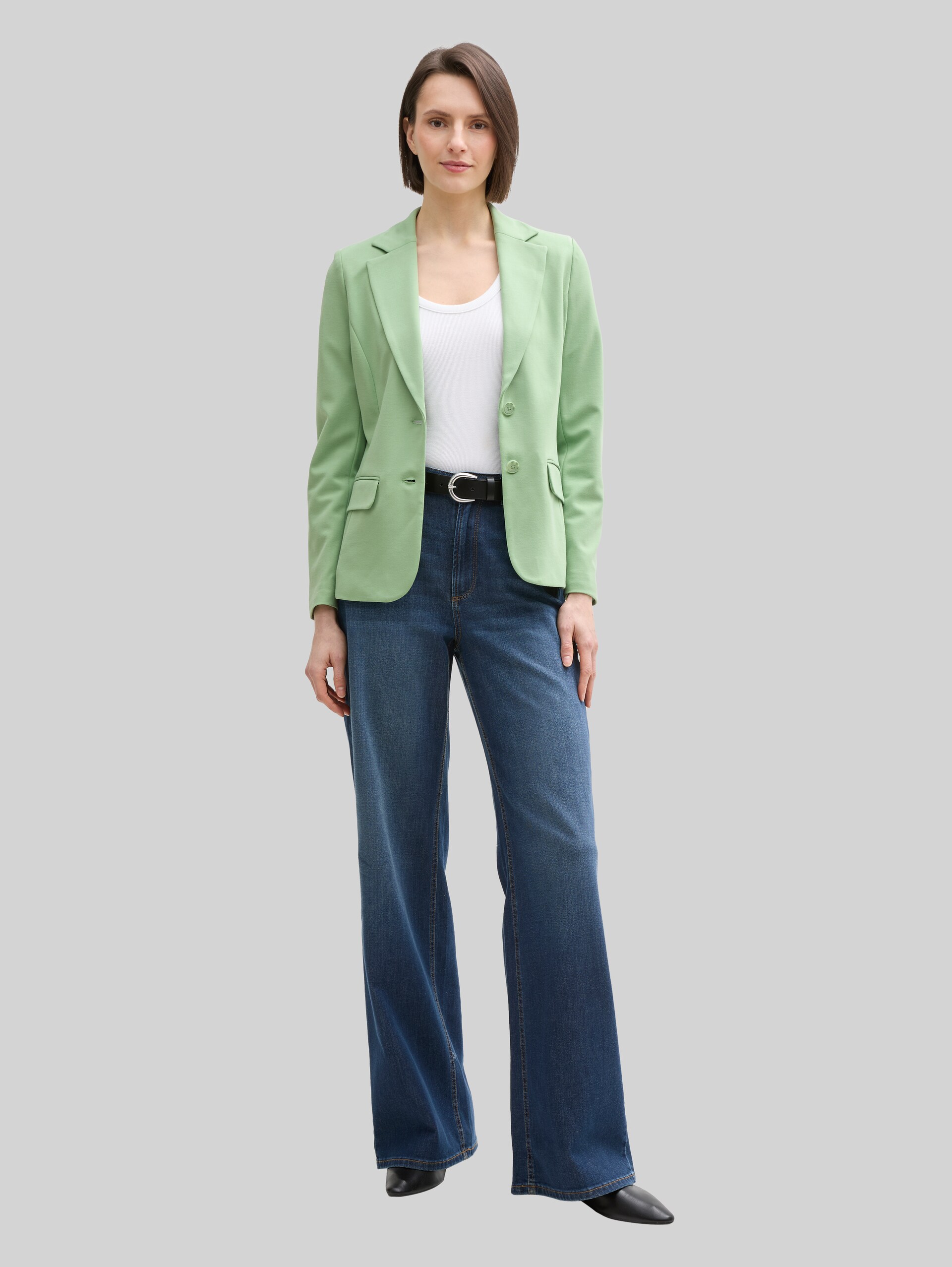 Slim fit jersey blazer - true green