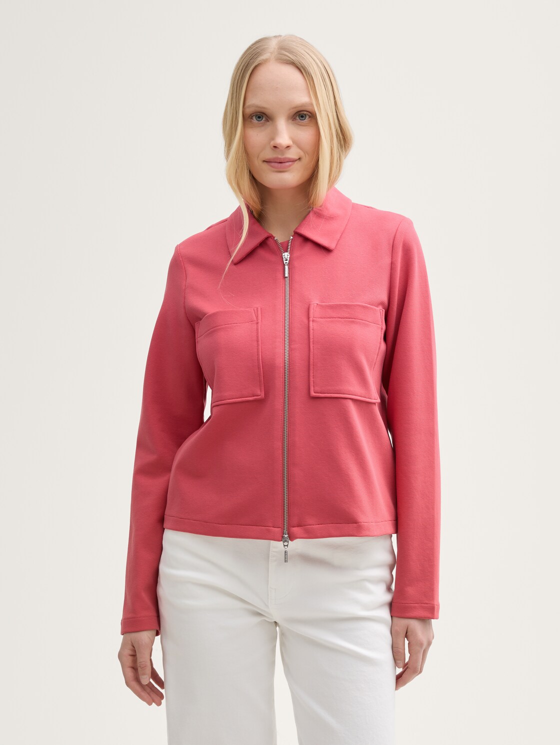 Jacke mit Brusttaschen - Berry Red