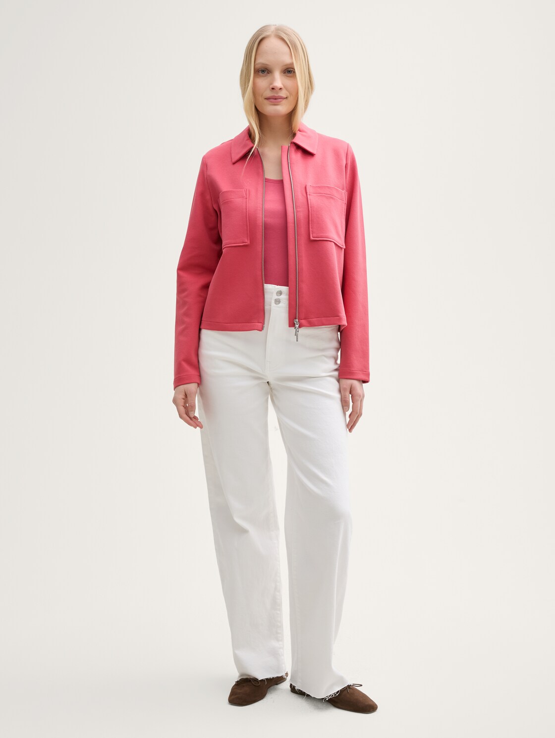 Jacke mit Brusttaschen - Berry Red