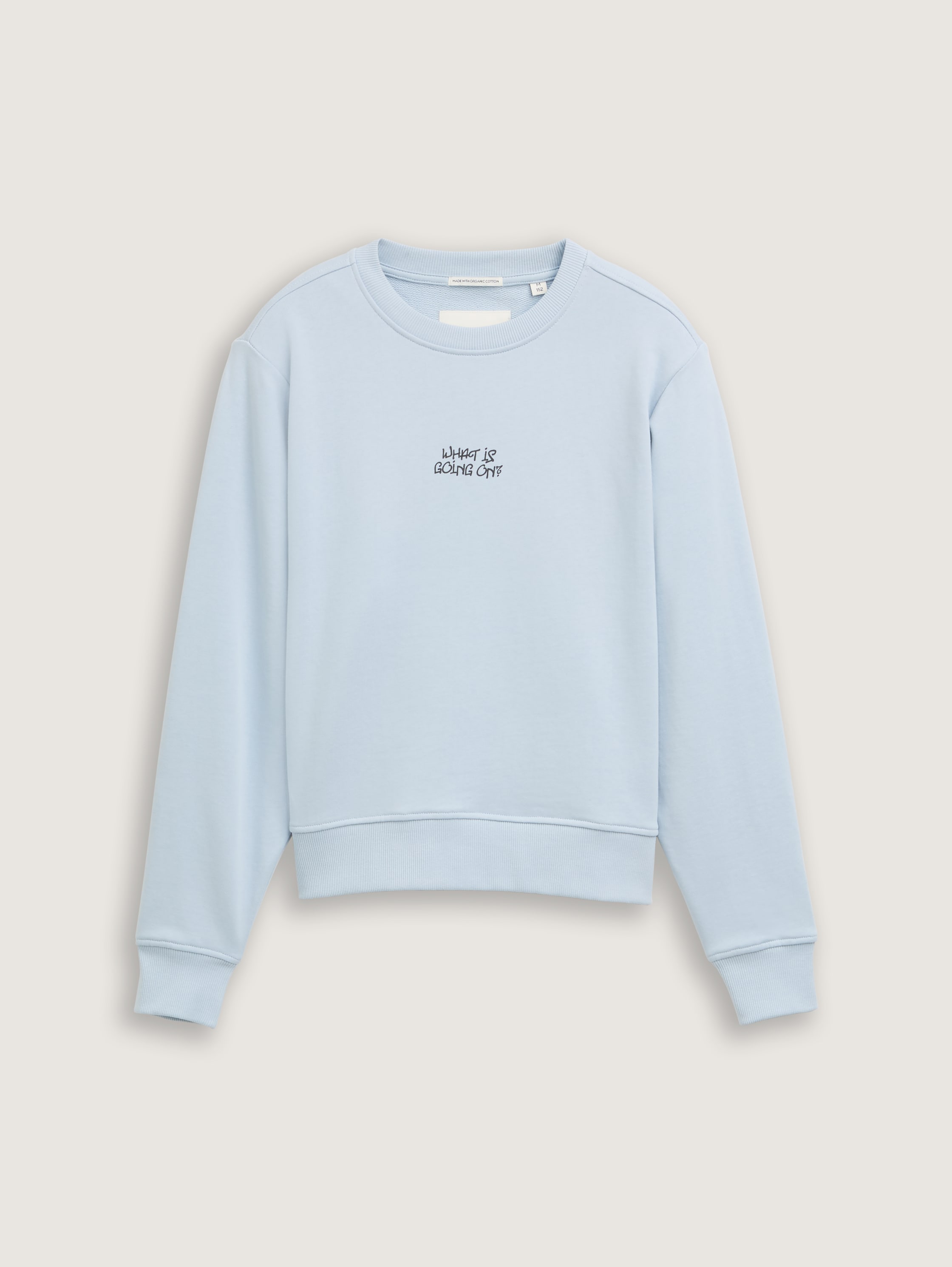Boxy Fit Sweatshirt mit Print - soft_foggy_light_blue - 