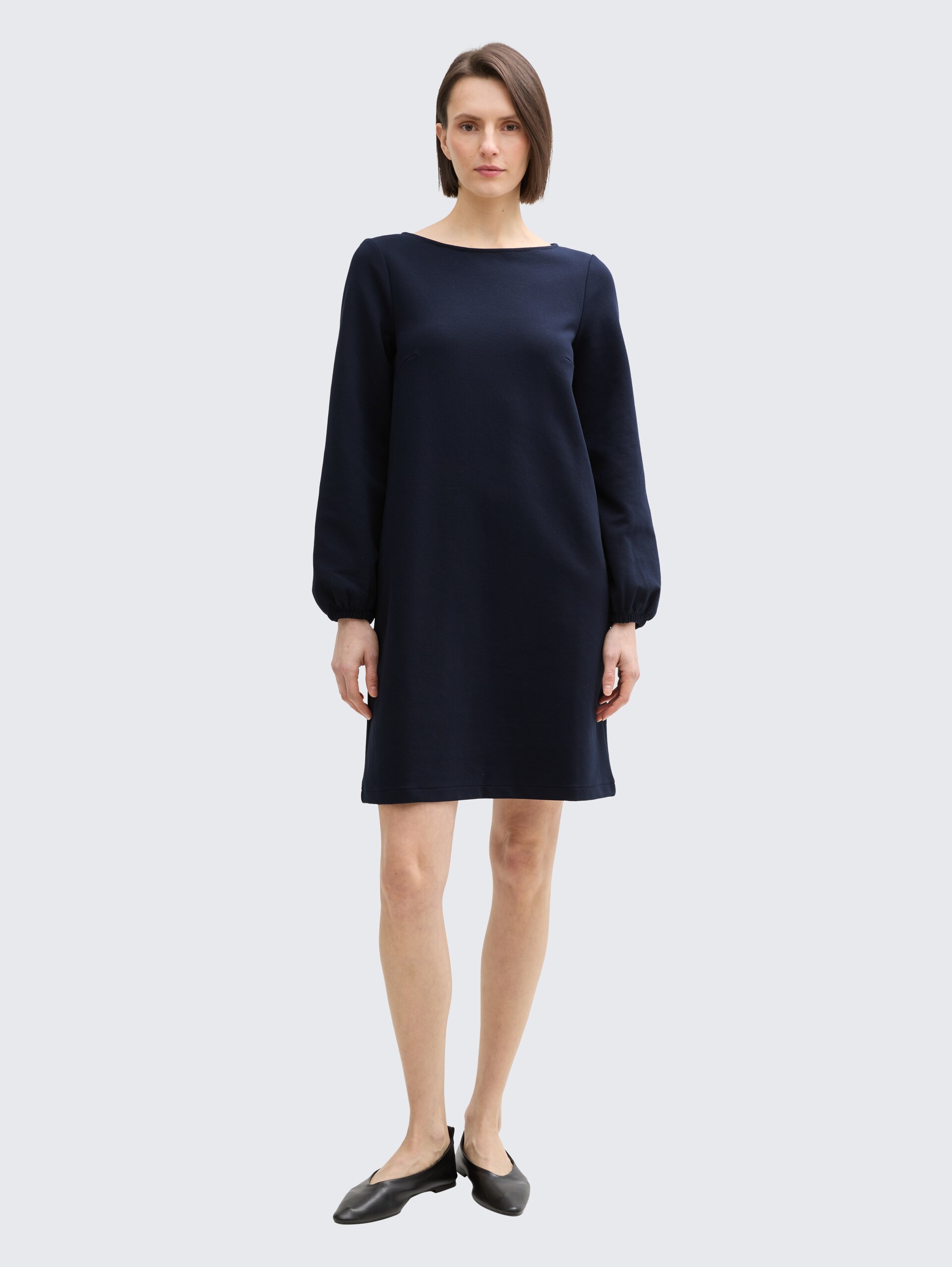 Knee-length dress with structure in blue by Tom Tailor
