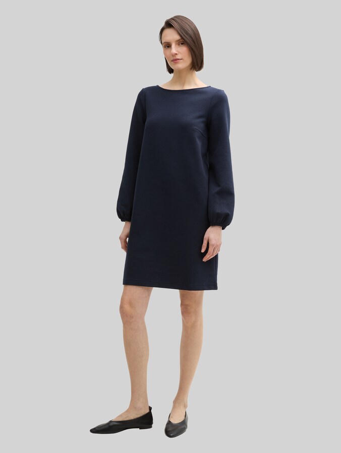 Knielange jurk met structuur door Women, sky captain blue