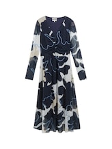 Ausgewählt, Midi-Meshkleid mit Raffungen von Tom Tailor, blau