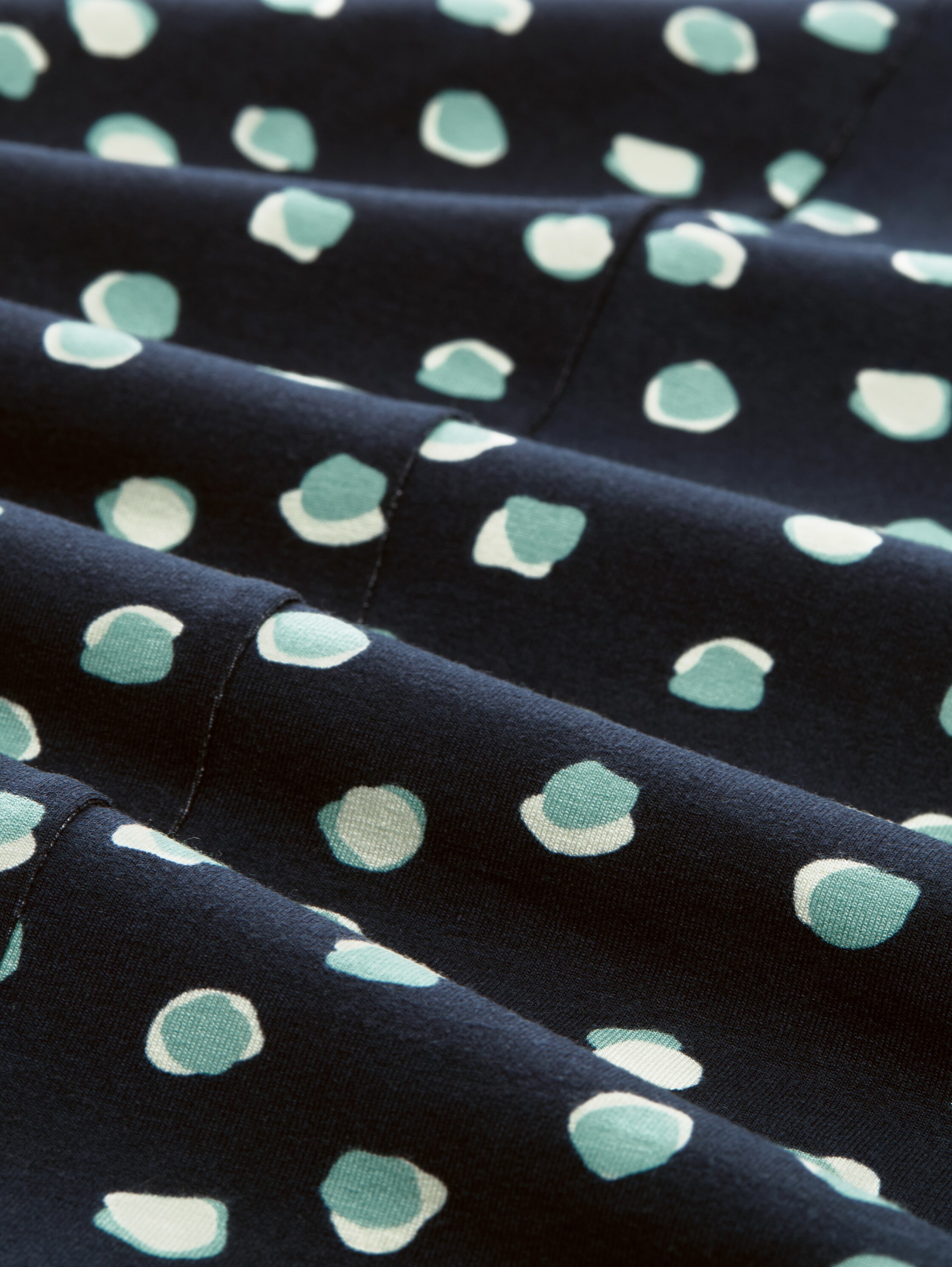 Kleid mit Raffungen - navy_green_dots - 