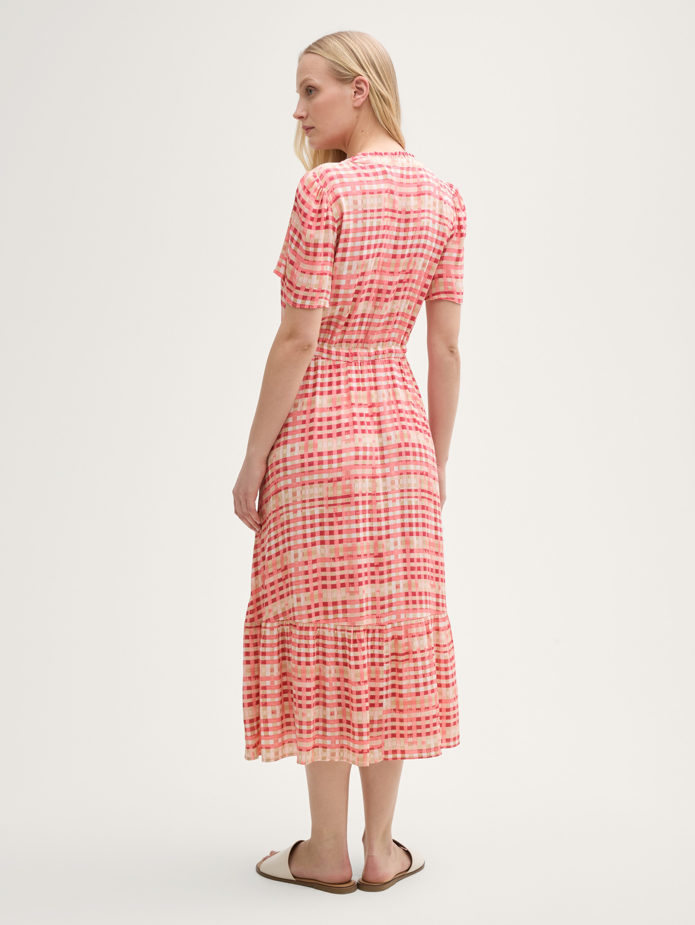 Maxi-Kleid mit Muster - berry_red_check_design - 