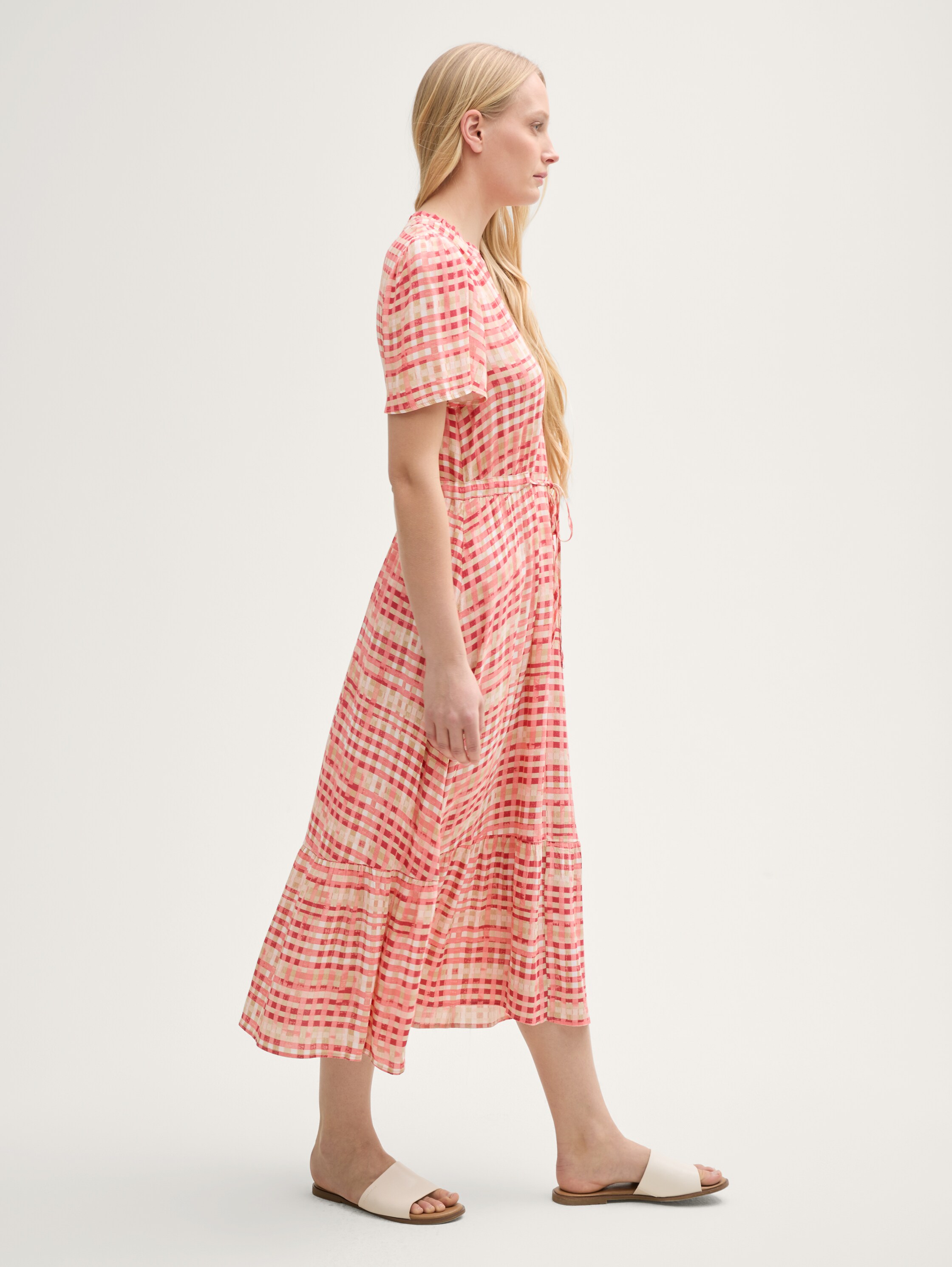 Maxi-Kleid mit Muster - berry_red_check_design - 