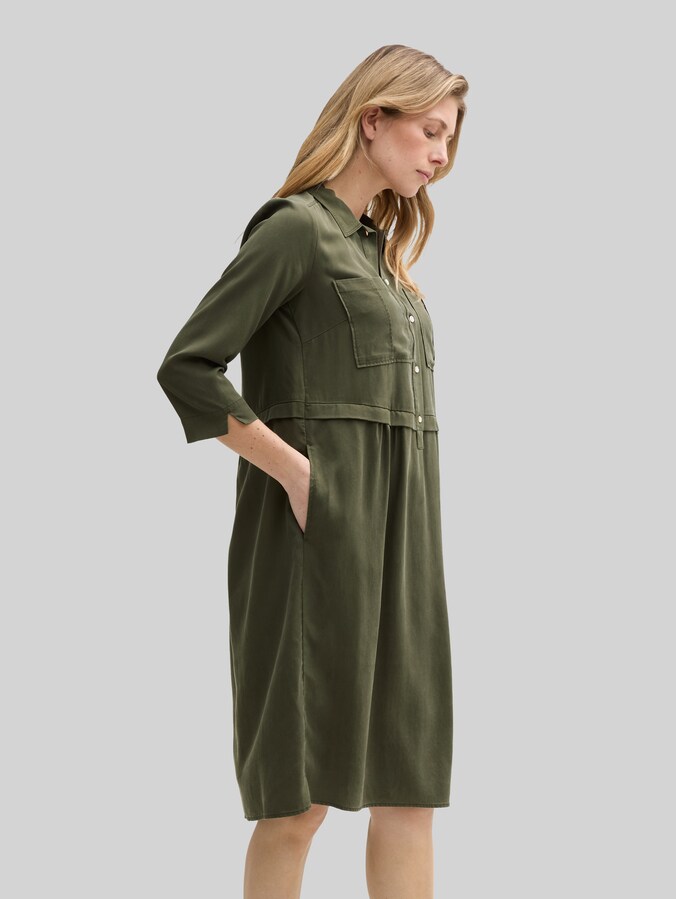 Blusenkleid im Utility-Look von Women, Deep Forest Green