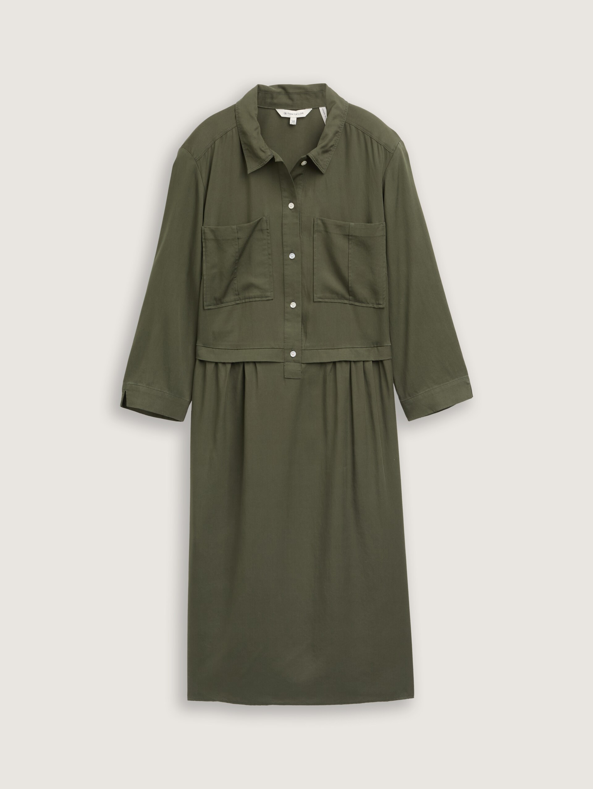 Blousejurk met look - Deep Forest Green - Product vooraanzicht