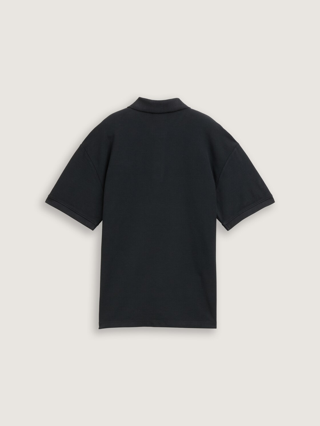 Oversize Poloshirt mit Logo Badge - heavy black