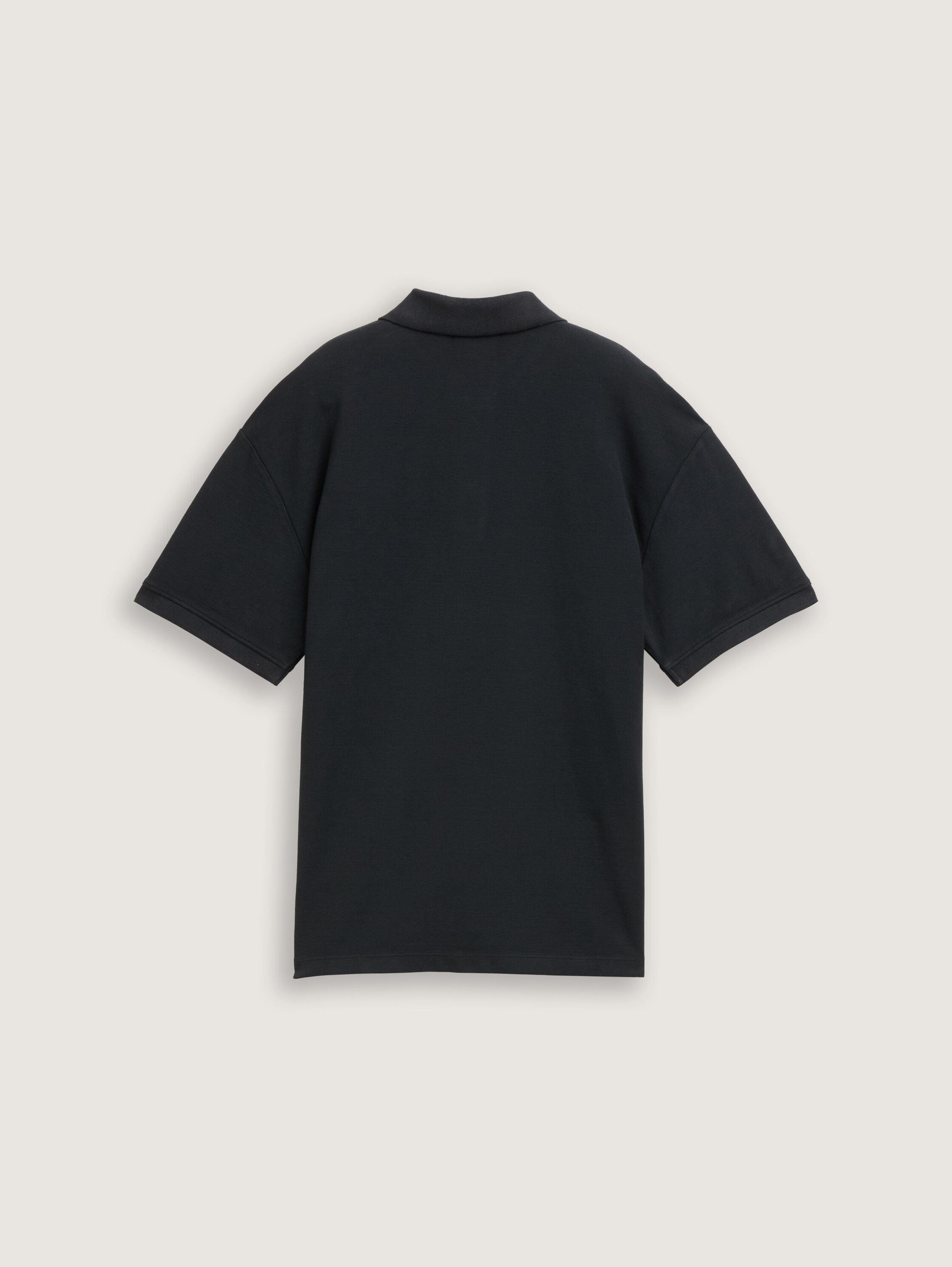 Oversize Poloshirt mit Logo Badge - heavy_black - 