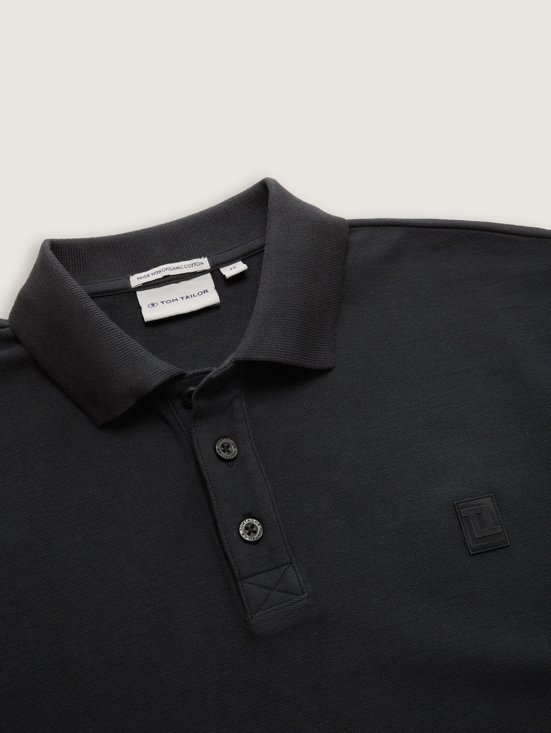 Oversize Poloshirt mit Logo Badge - heavy_black - 