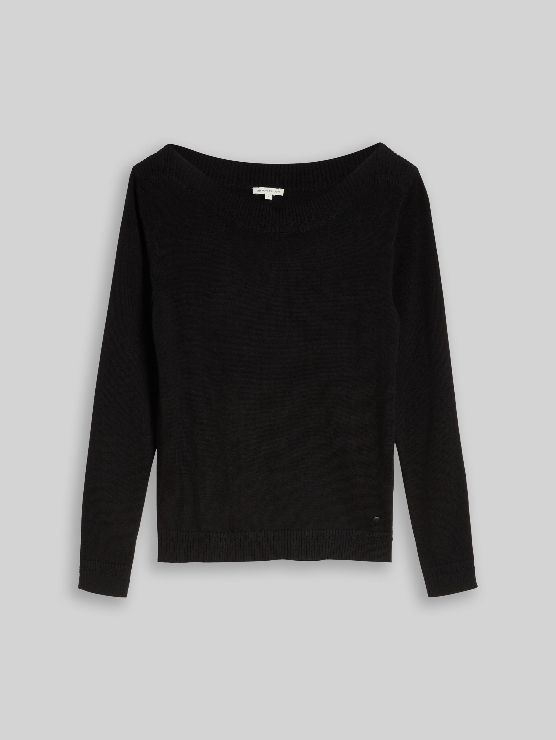 Gebreide trui met boothals - deep black