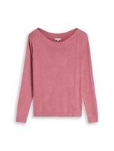 Nicht ausgewählt, Strickpullover mit U-Boot-Ausschnitt von Tom Tailor, rosa